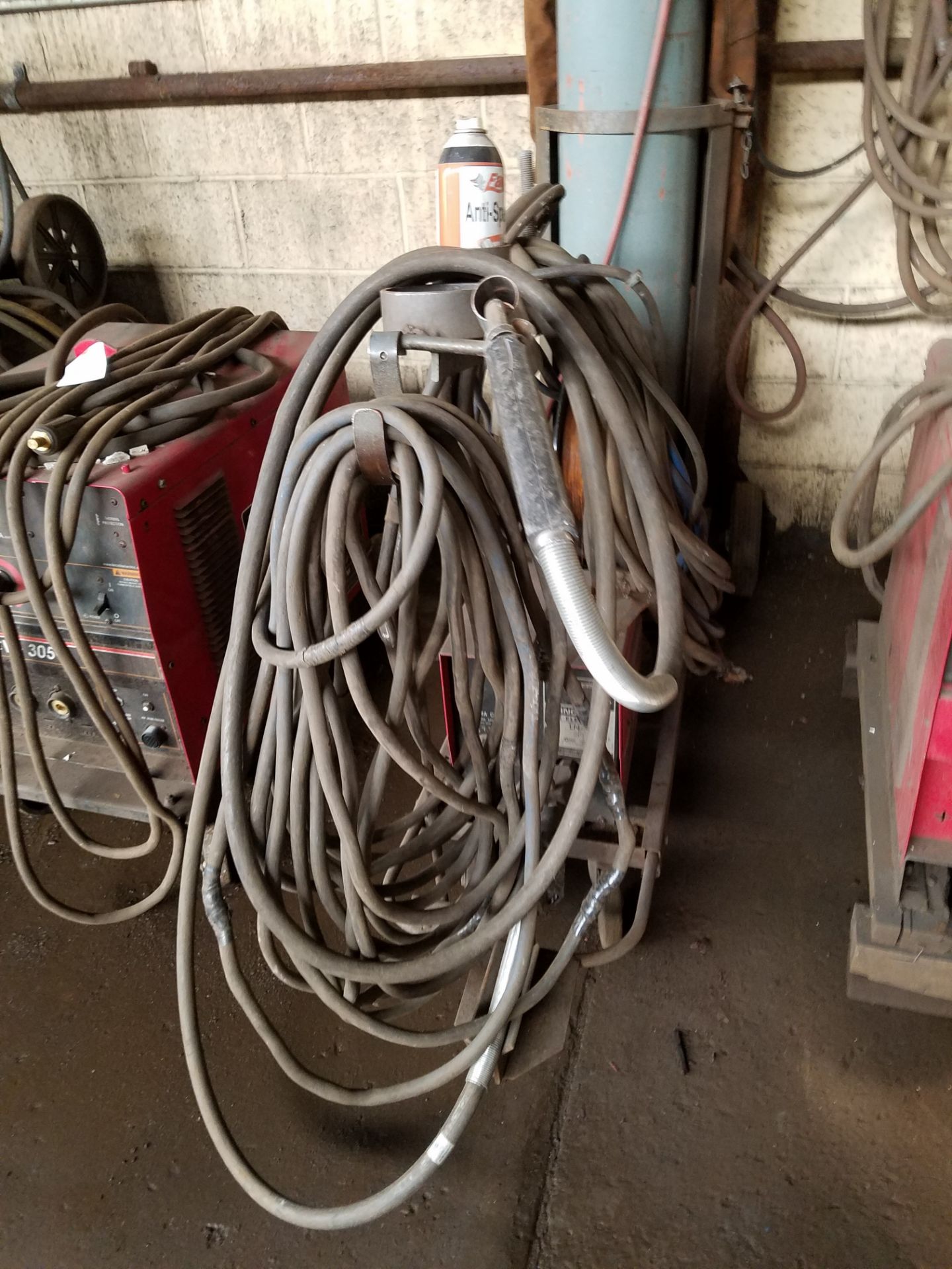 LINCOLN LN-7 WIRE FEED ON CART W/ HOSES, TANK LEADS