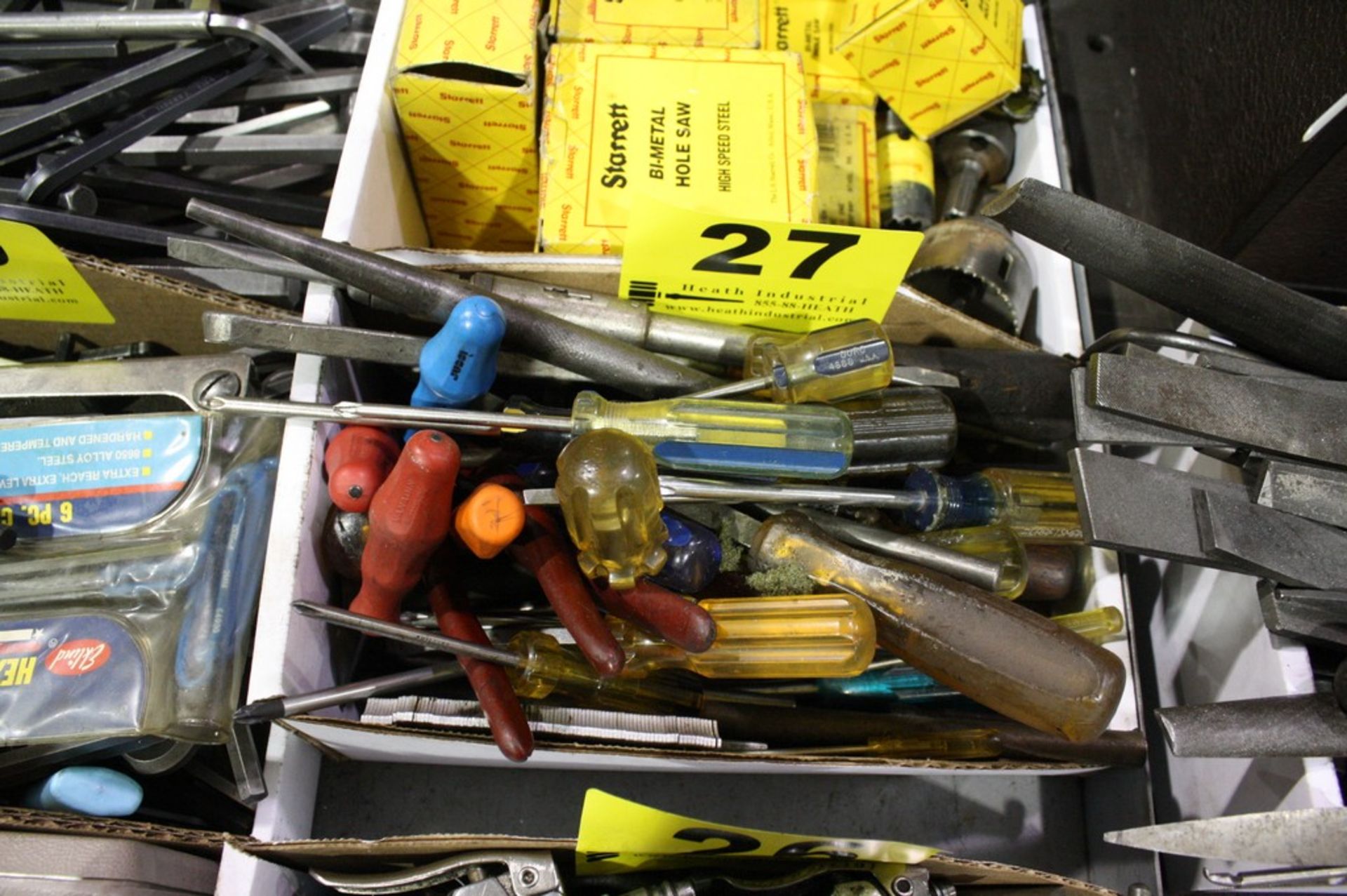 LOT ASSORTED SCREWDRIVERS, PUNCHES, PLIERS, ETC.