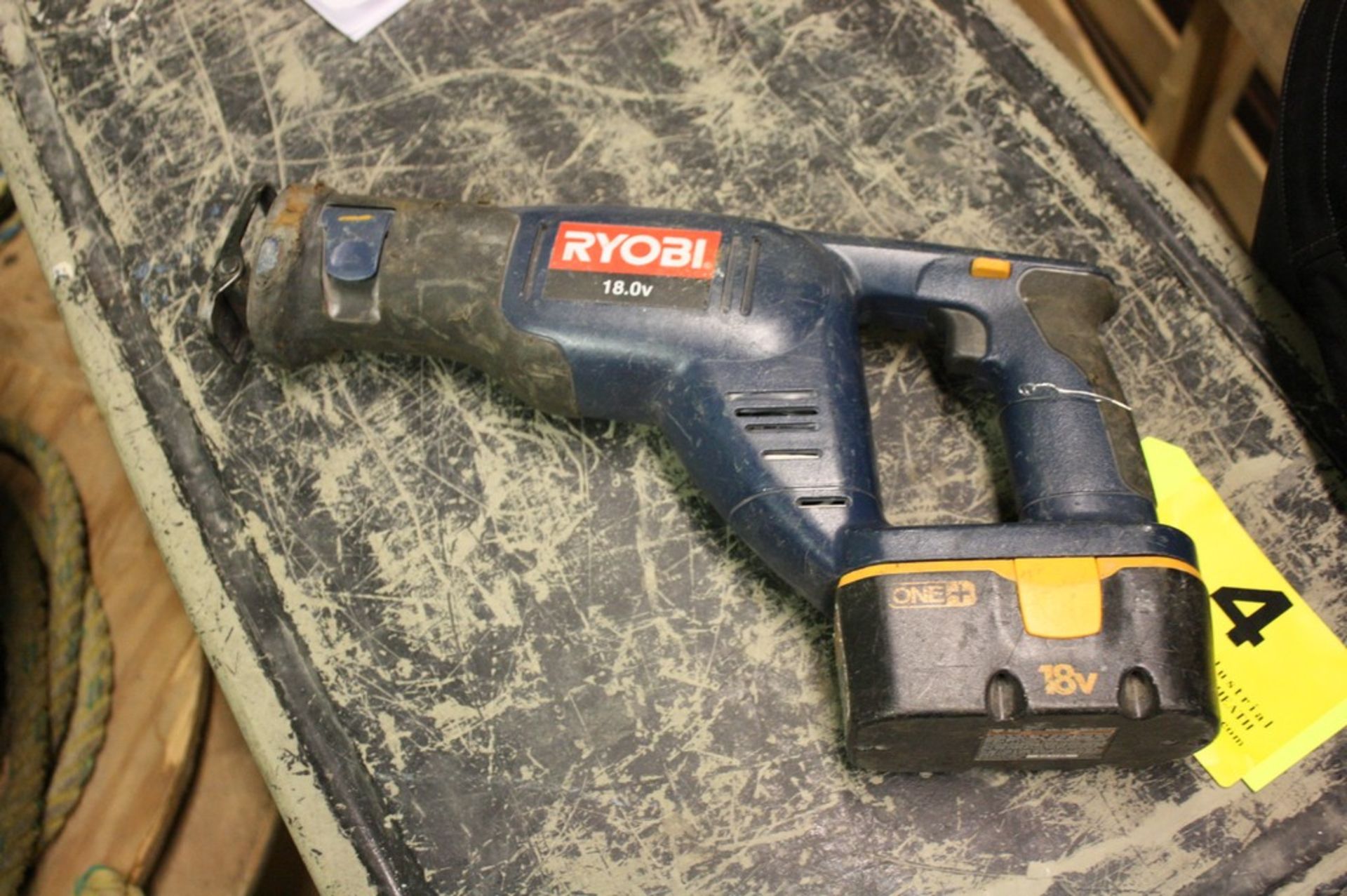 RYOBI MODEL P510 CORDLESS RECIPROCATING SAW W/(1) ONE+ 18 V BATTERY (NO CHARGER)