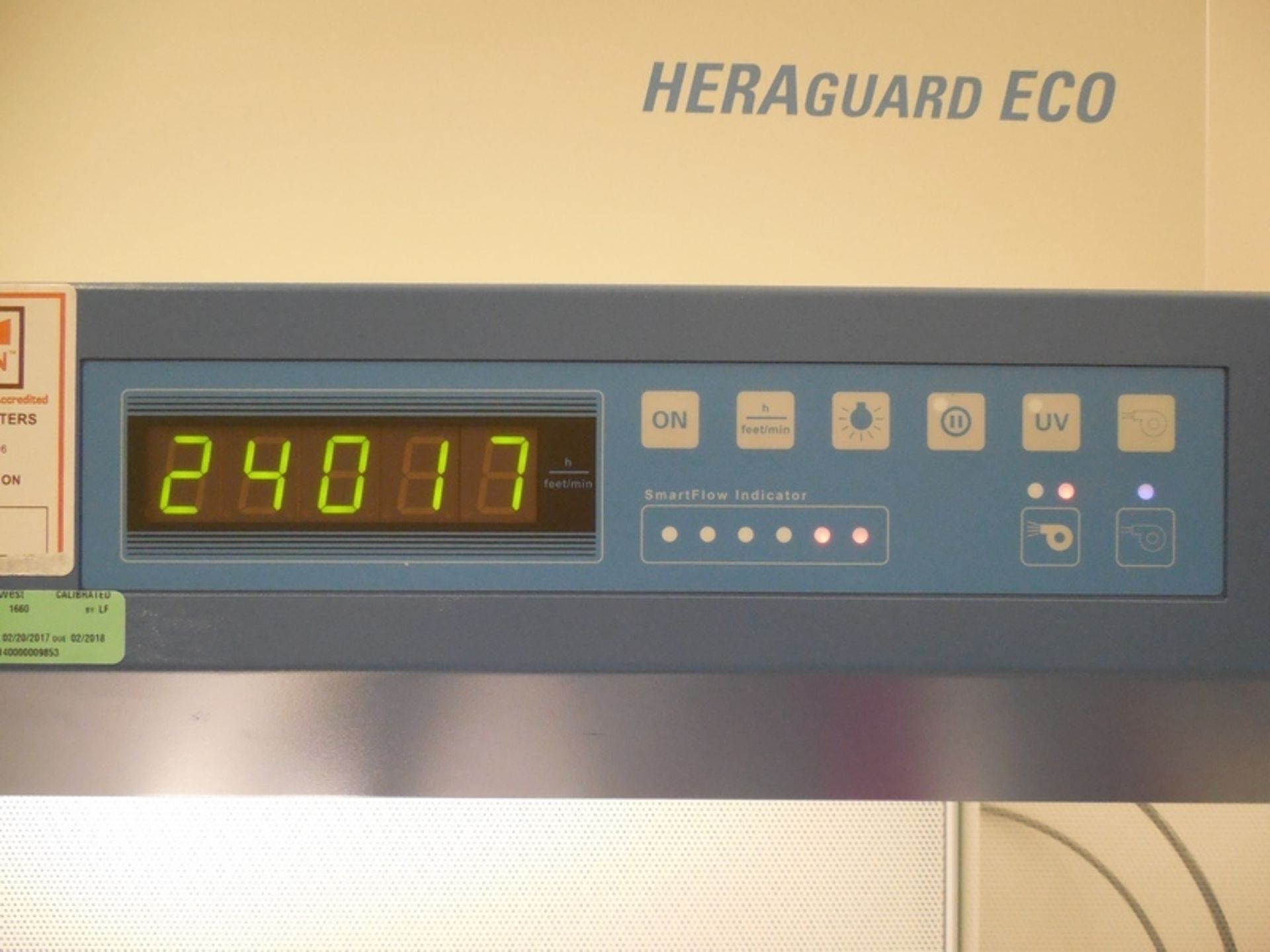 Thermo Scientific Heraguard ECO Laminar Flow Hood with Digital Flow Indicator (Exton Warehouse) - Image 2 of 3