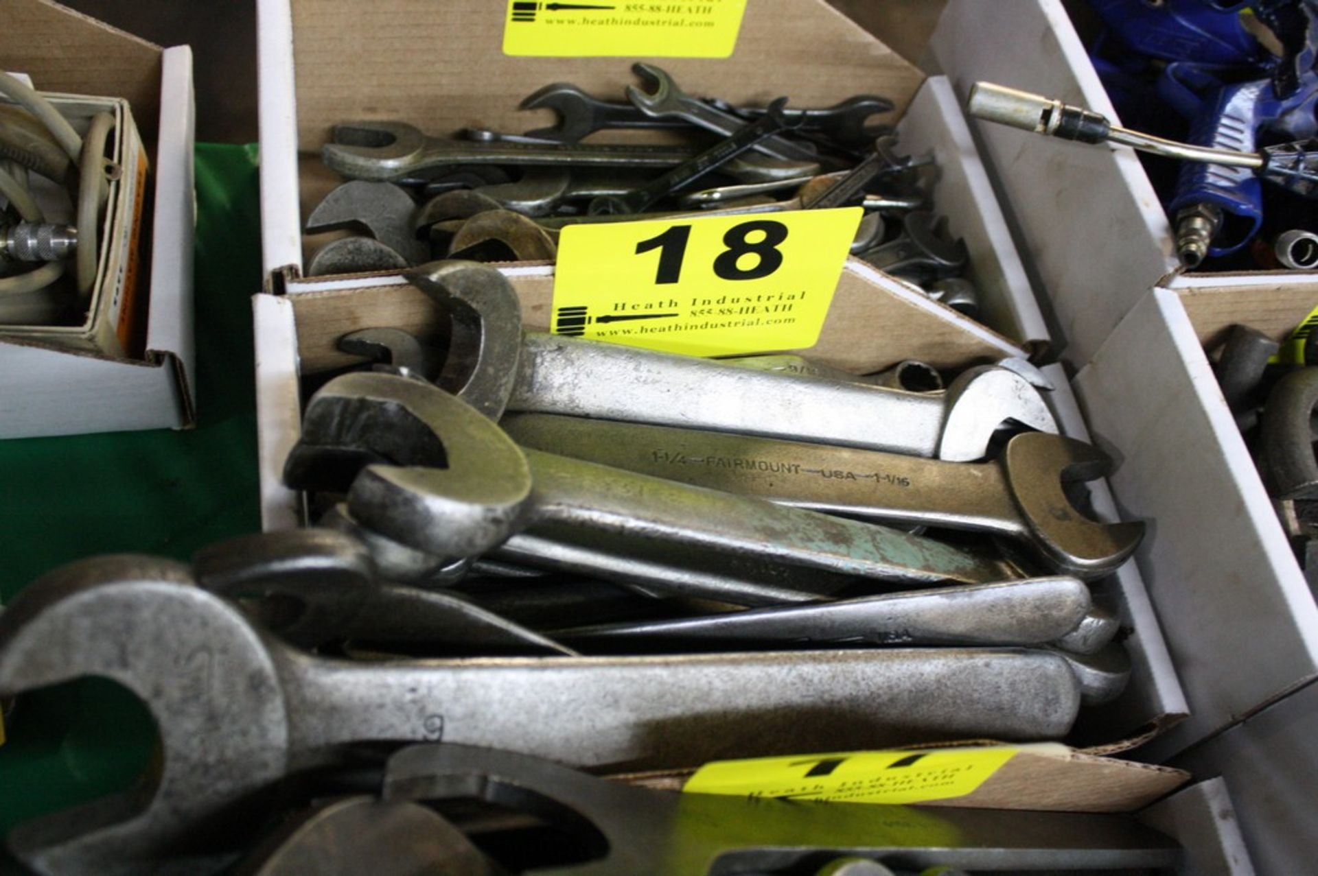 LARGE ASSORTMENT OF OPEN END WRENCHES IN BOX