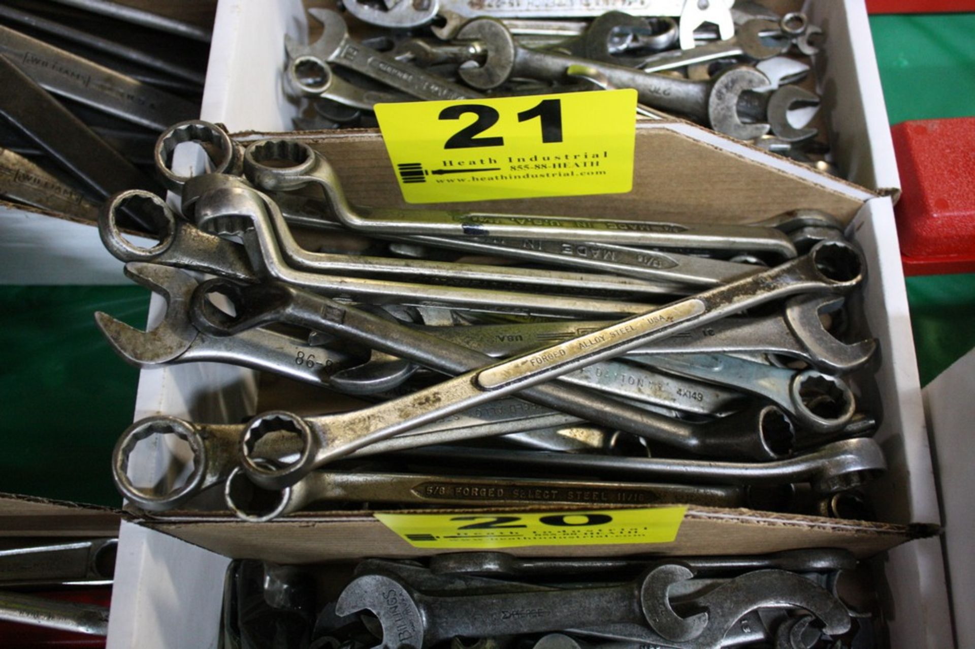 LARGE ASSORTMENT OF OPEN/CLOSED END WRENCHES IN BOX