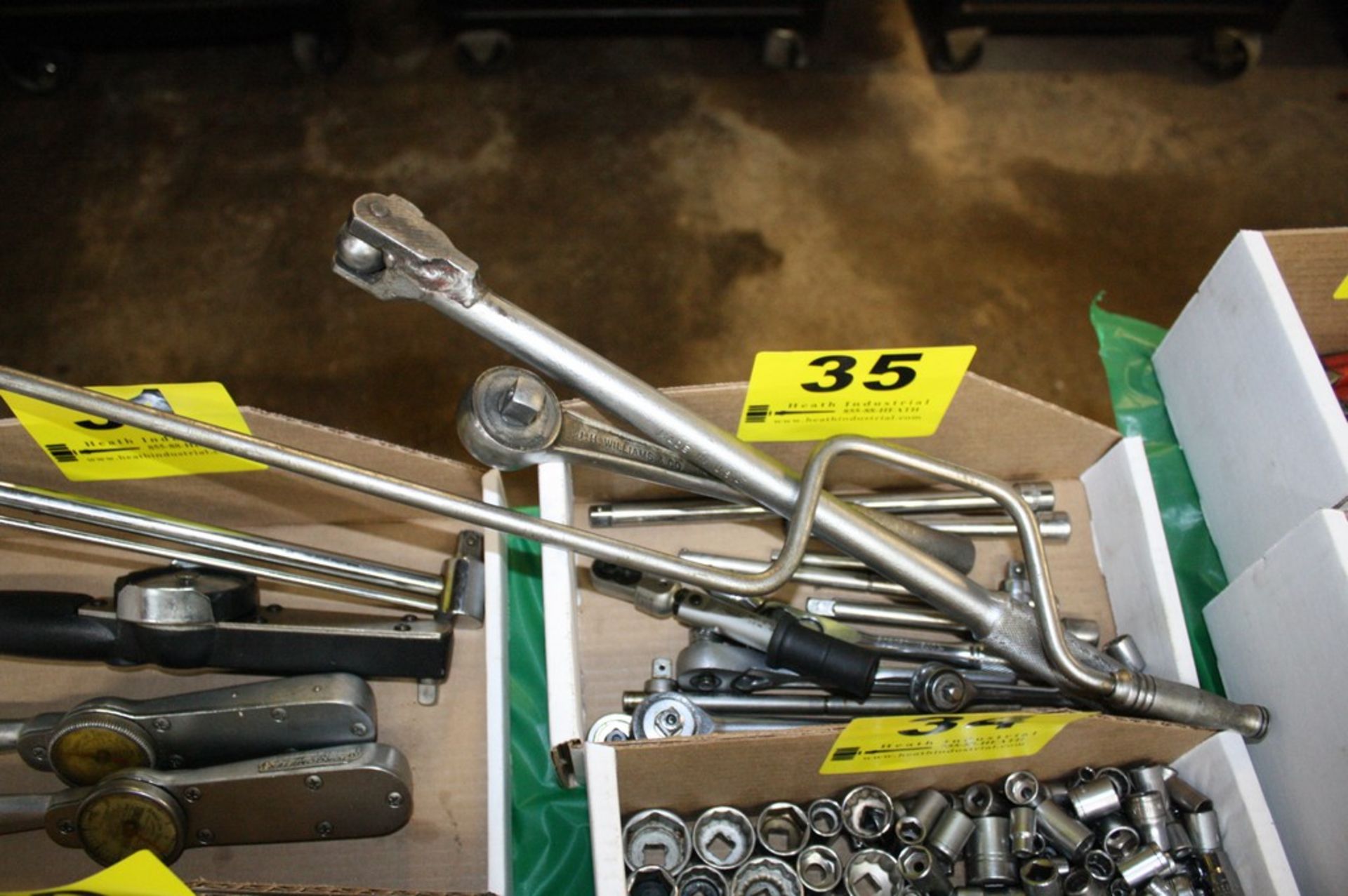 ASSORTED SOCKET WRENCHES AND EXTENSIONS BOX