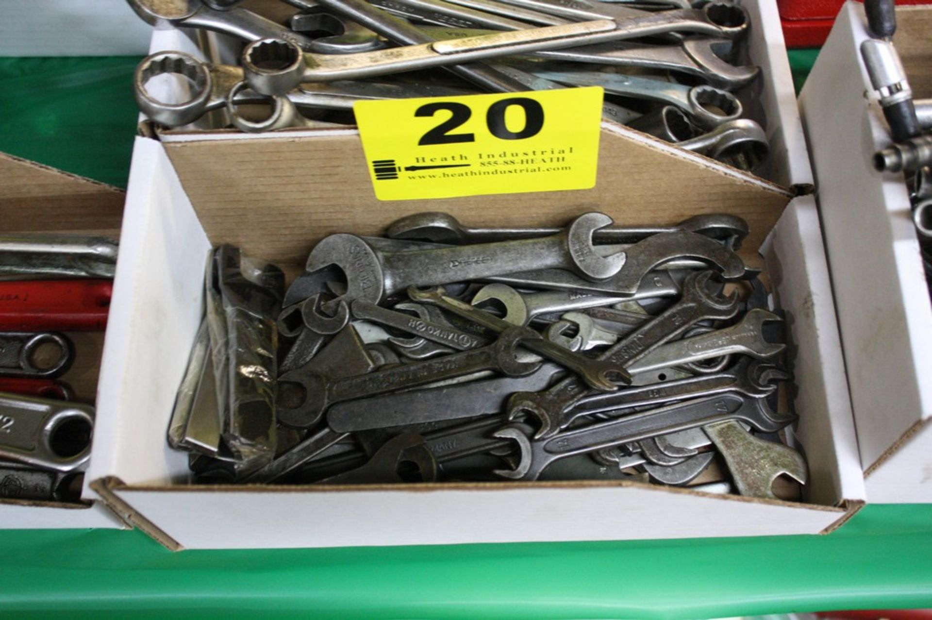 LARGE ASSORTMENT OF OPEN END WRENCHES IN BOX