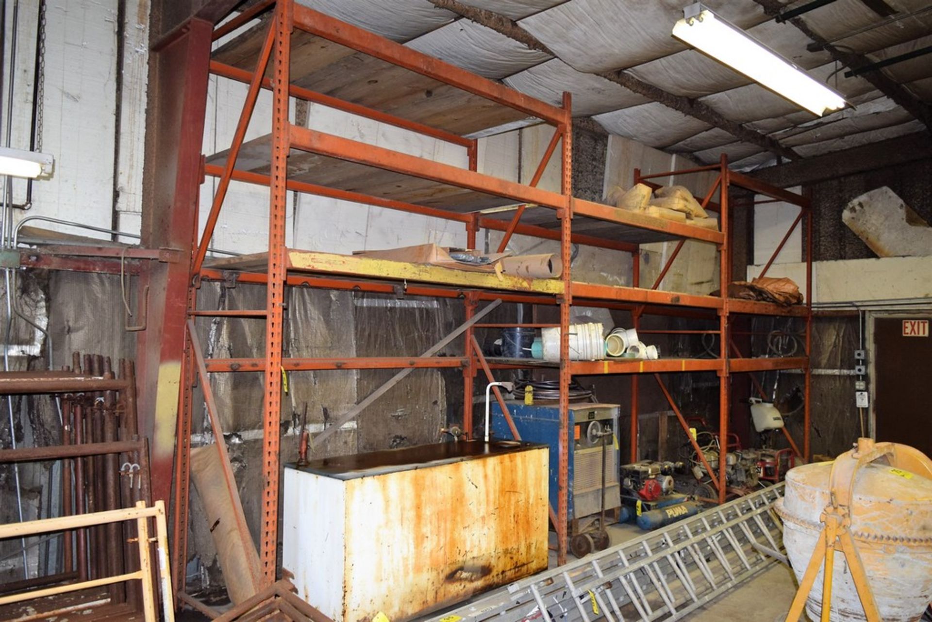 SECTIONS OF PALLET RACK 8' X 12' X 42" CONSISTING OF FOUR 12' UPRIGHTS, EIGHTEEN 8' CROSSBEAMS