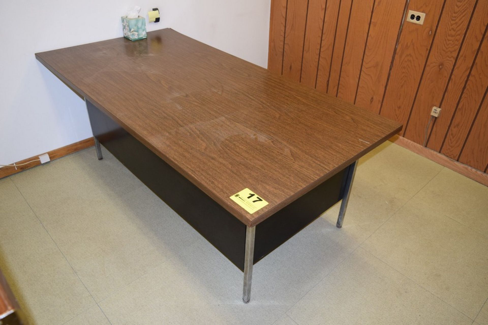 DOUBLE PEDESTAL FORMICA TOP DESK 60" X 30" X 29" - Image 2 of 2