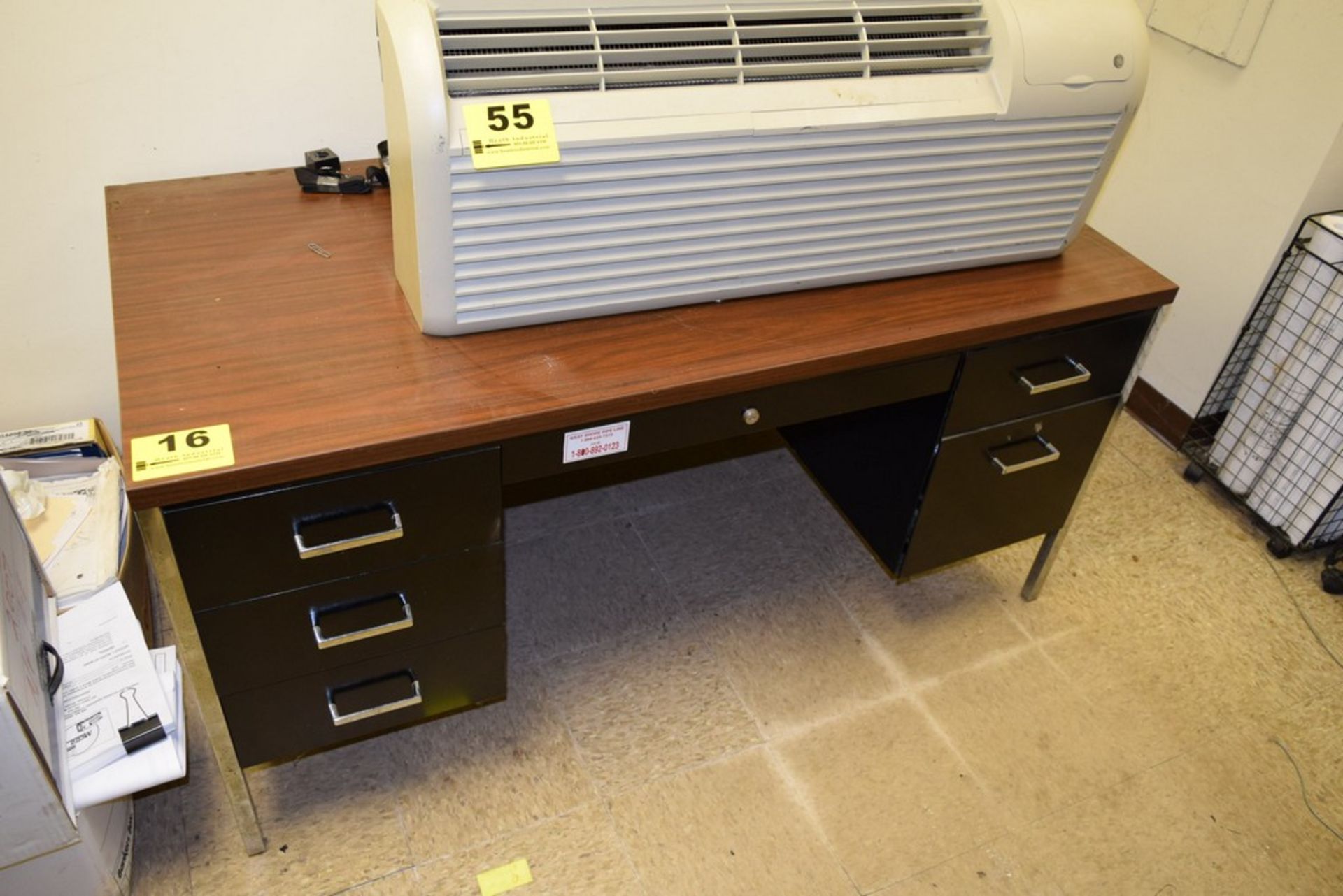 DOUBLE PEDESTAL FORMICA TOP DESK 60" X 30" X 29"