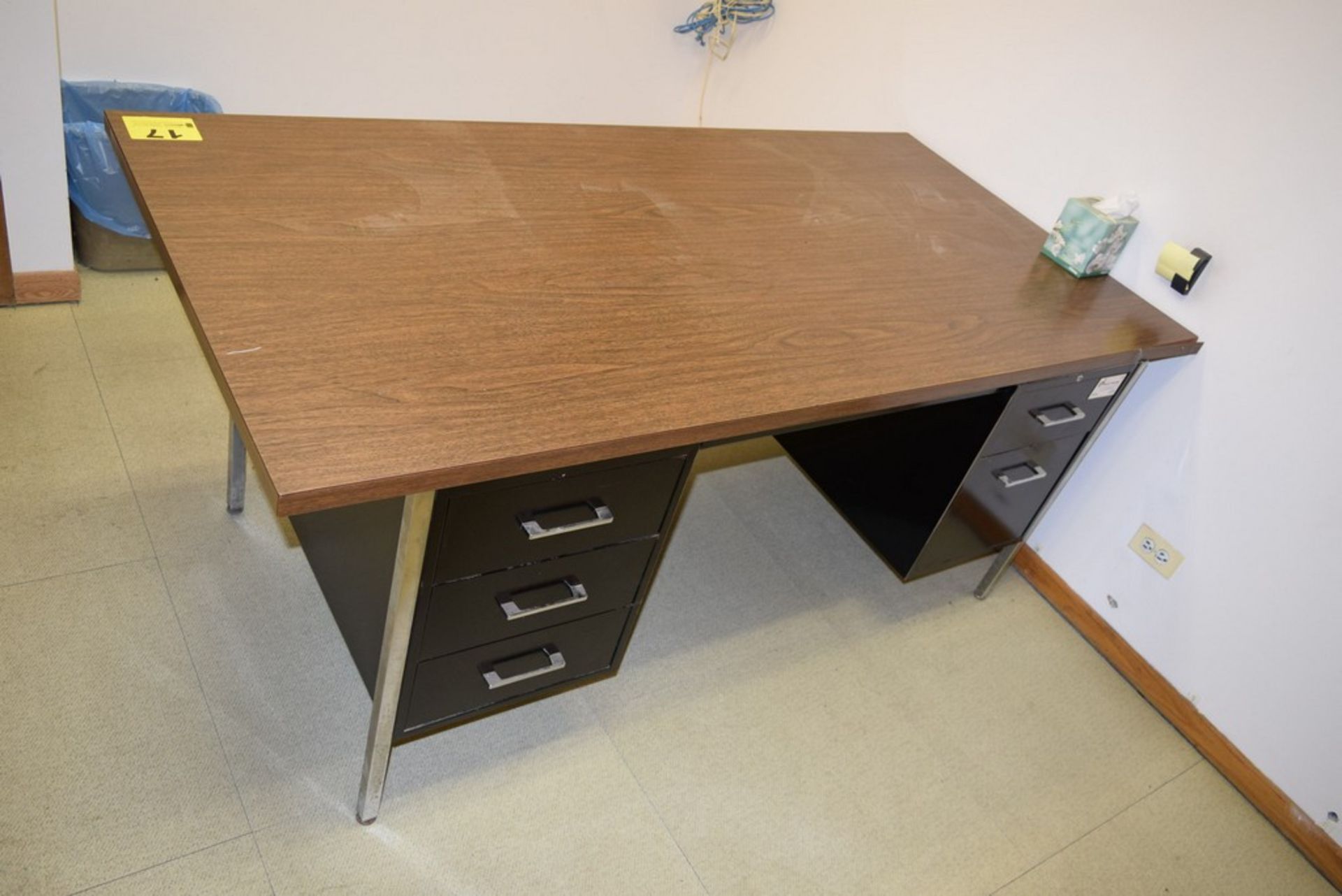 DOUBLE PEDESTAL FORMICA TOP DESK 60" X 30" X 29"