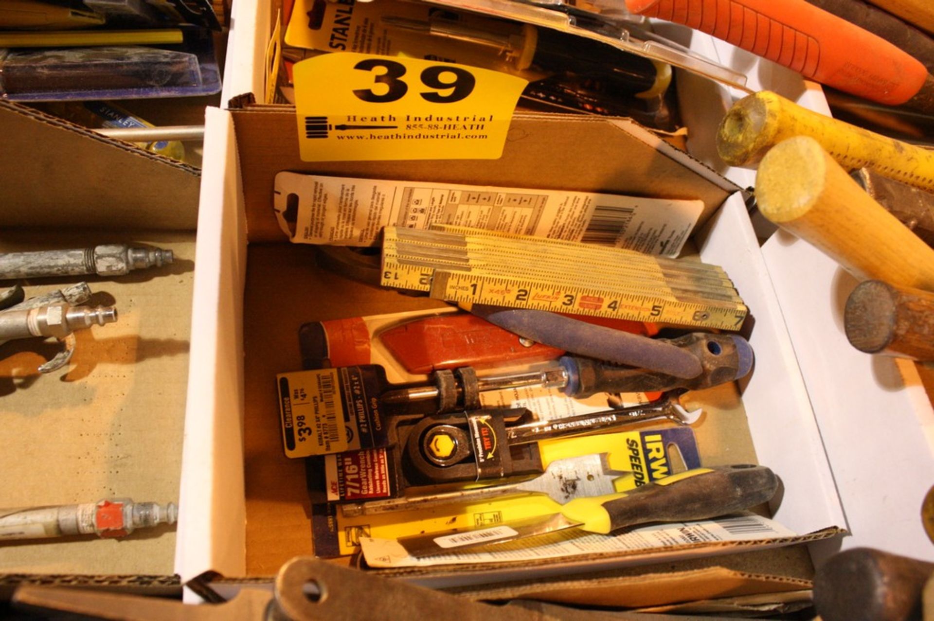 LOT ASSORTED PUTTY KNIVES, WRENCHES, ETC.