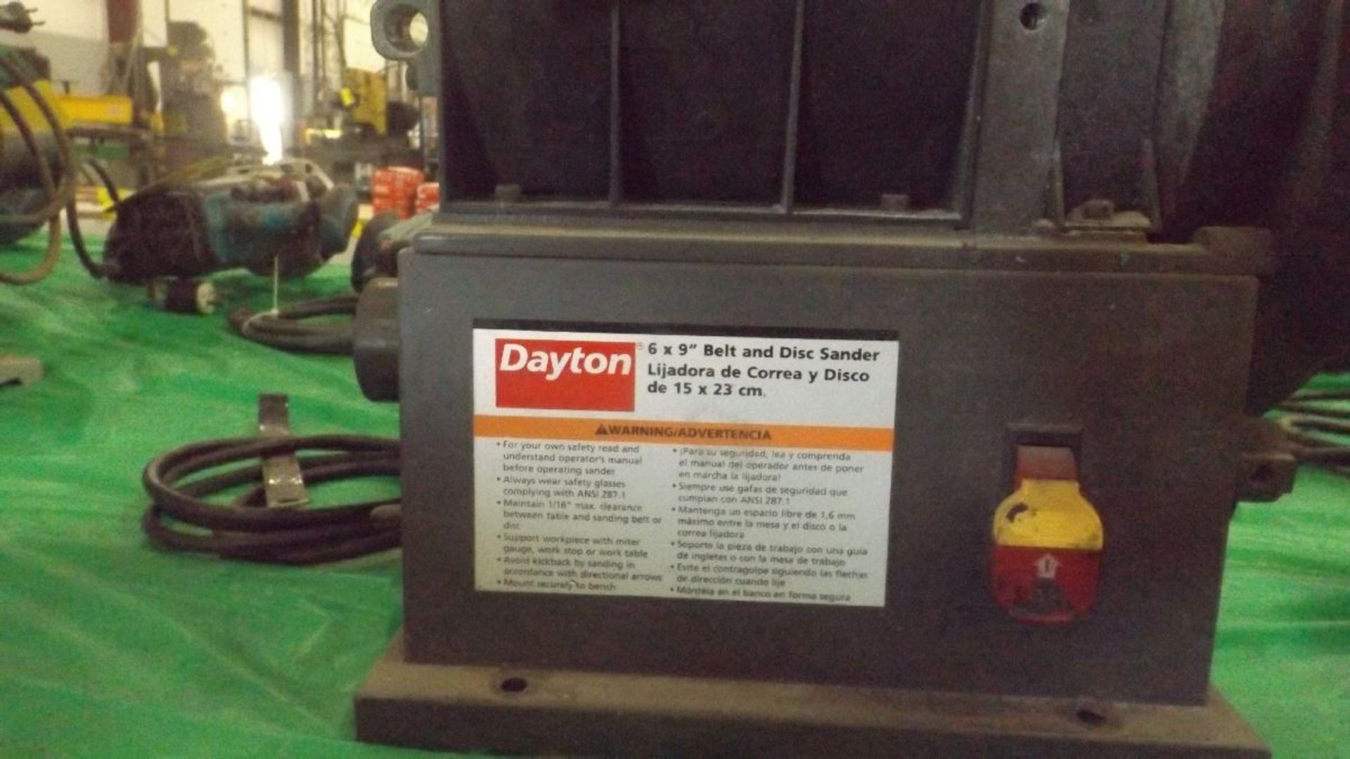 DAYTON MODEL 1FYV6A 6? X 9? BELT/DISC SANDER 3/4-HP, 3,450 RPM, 120V - Image 2 of 2