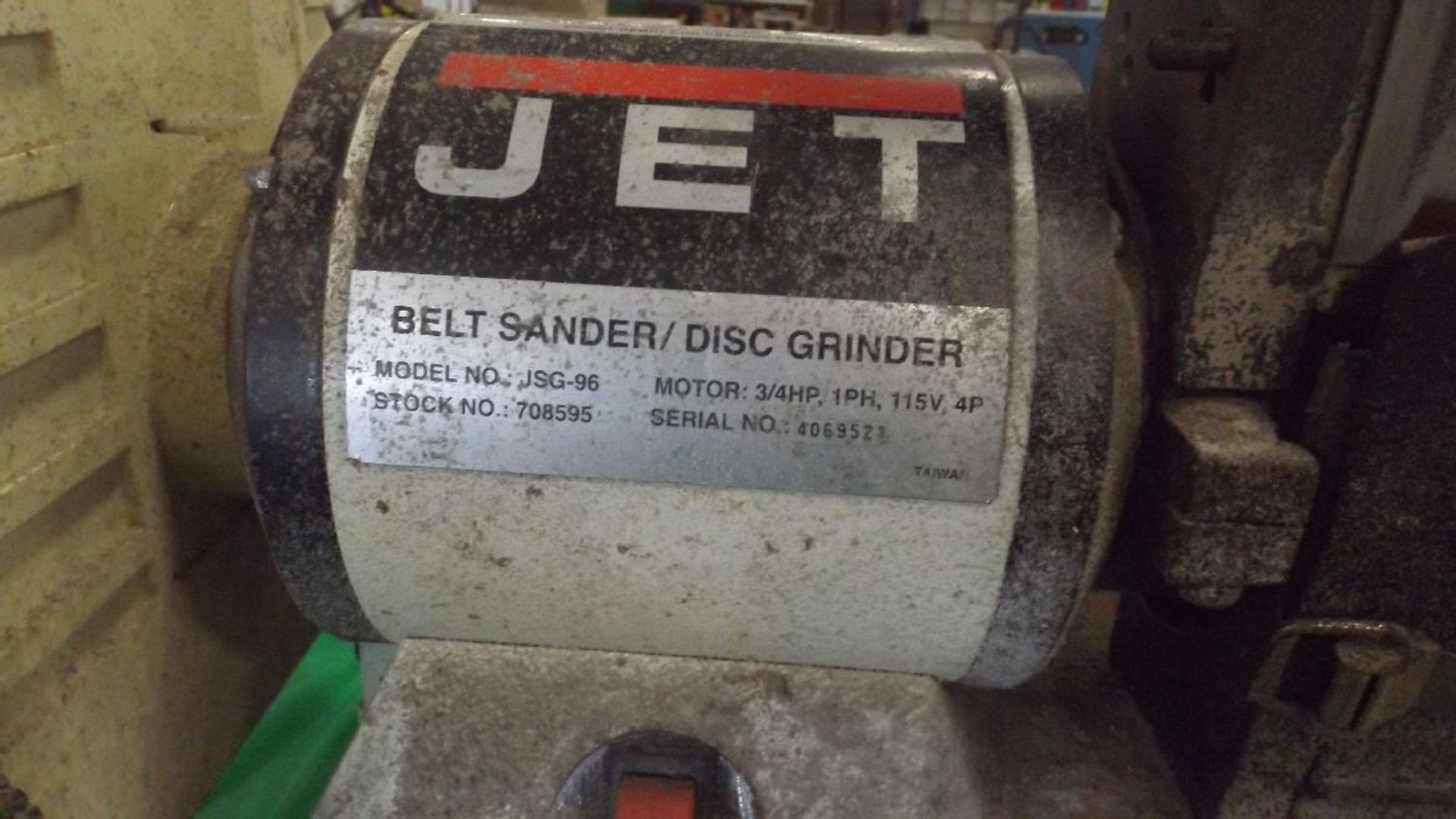 JET MODEL JSG-96 BENCHTOP 6" X 48" BELT SANDER & 9" DISC GRINDER - Image 2 of 2