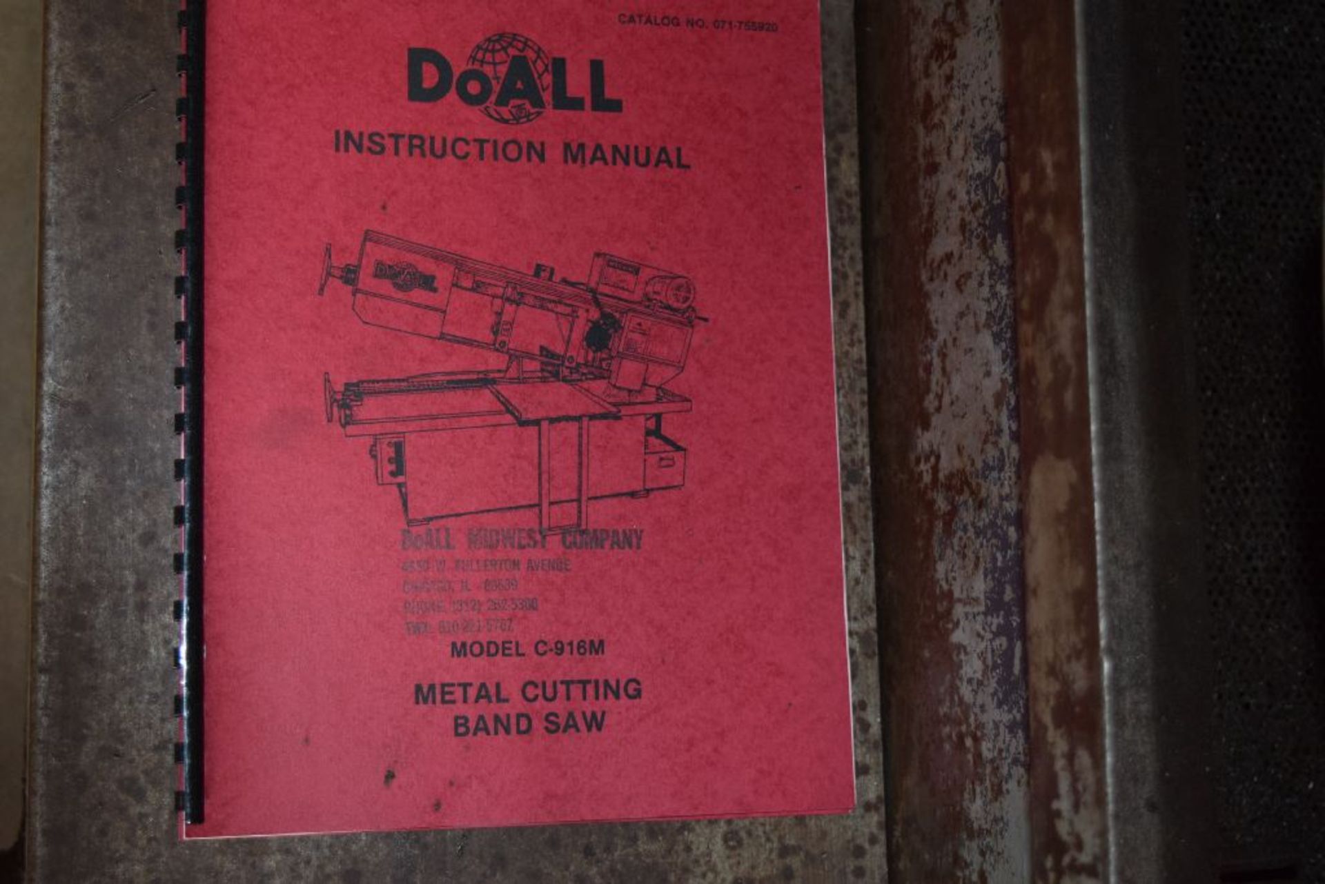 DOALL 9”X19” MODEL C-916M HORIZONTAL BAND SAW - Image 4 of 4