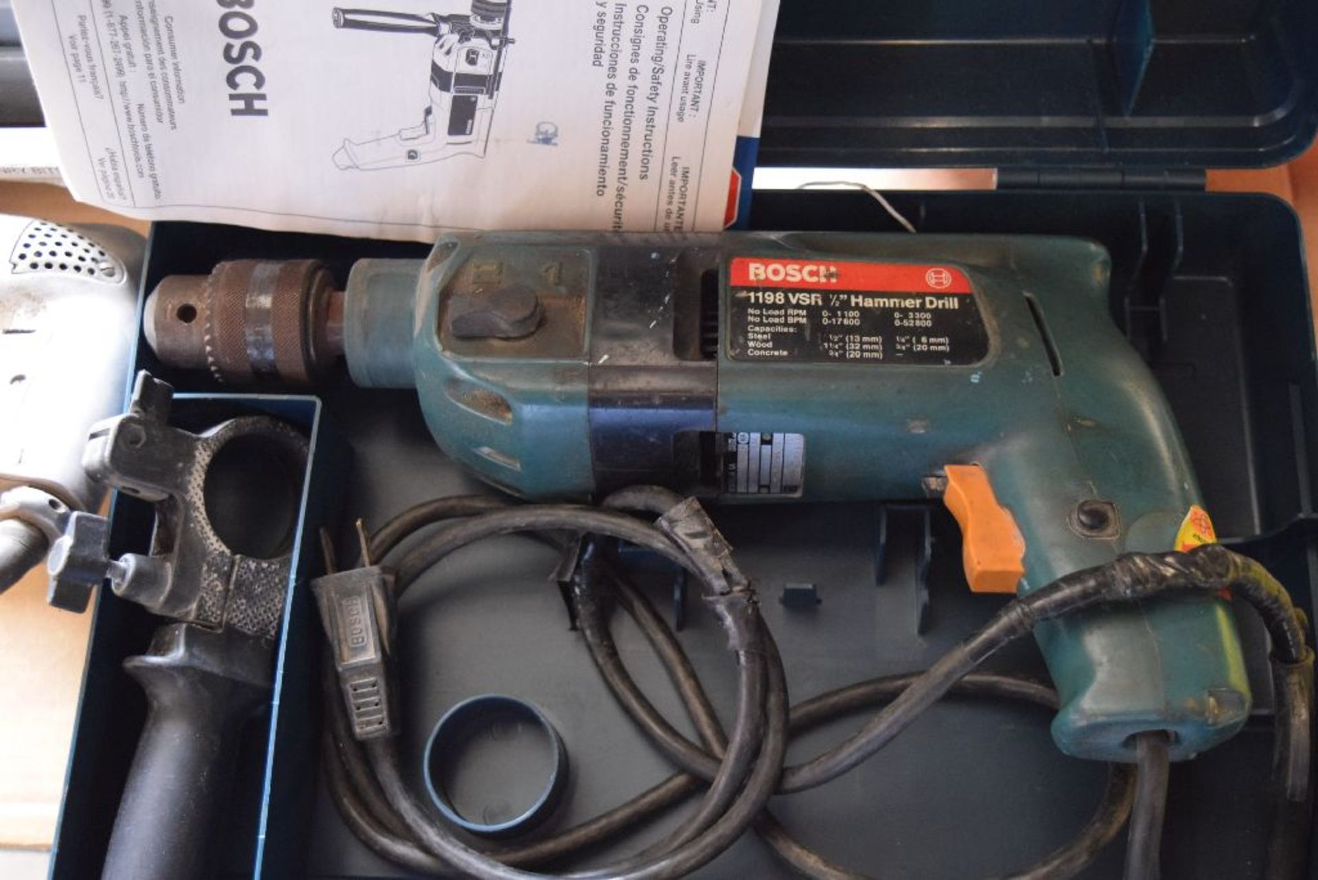 BOSCH MODEL 1198VSR 1/2'' HAMMER DRILL W/CASE