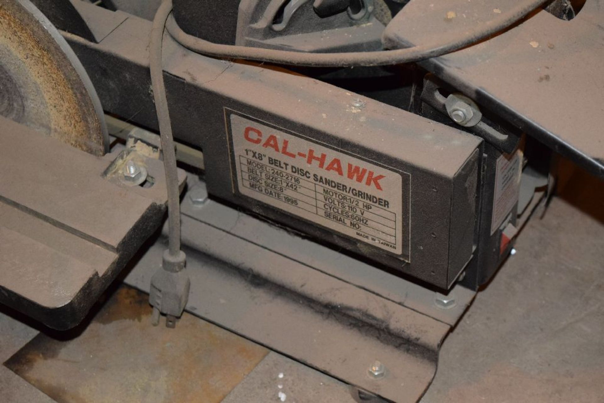 CAL-HAWK MODEL 240-2716, 1'' X 8'' BELT DISC SANDER/GRINDER - Image 2 of 2