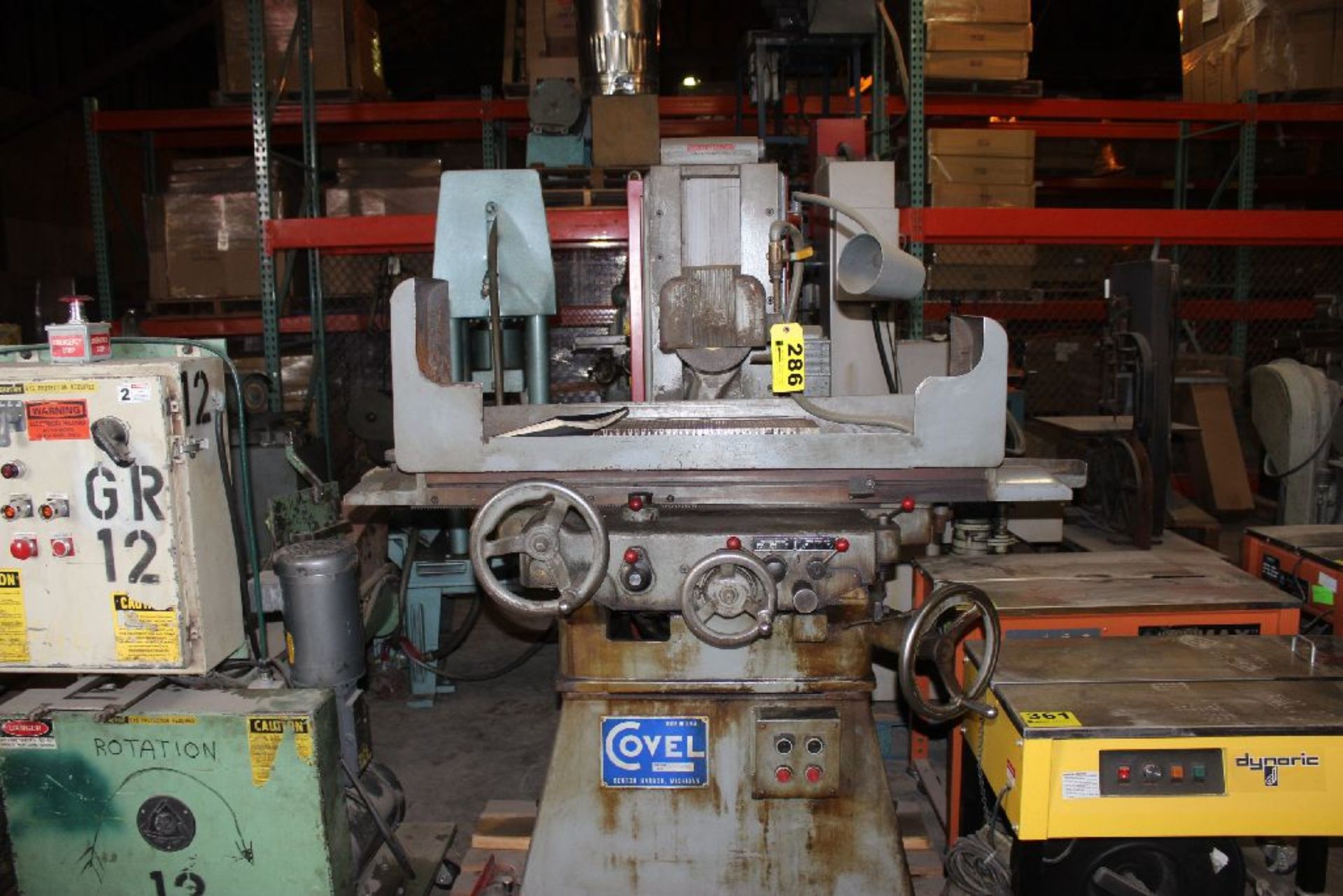 COVEL 6”X18” HYDRAULIC SURFACE GRINDER, S/N 10H-5628, WITH PERMANENT CHUCK