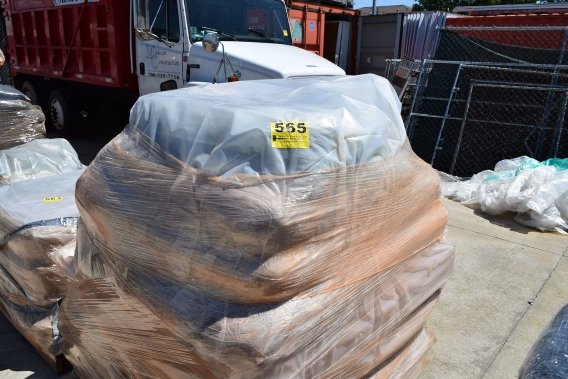 BAGS OF BLUE RUBBER PELLETS