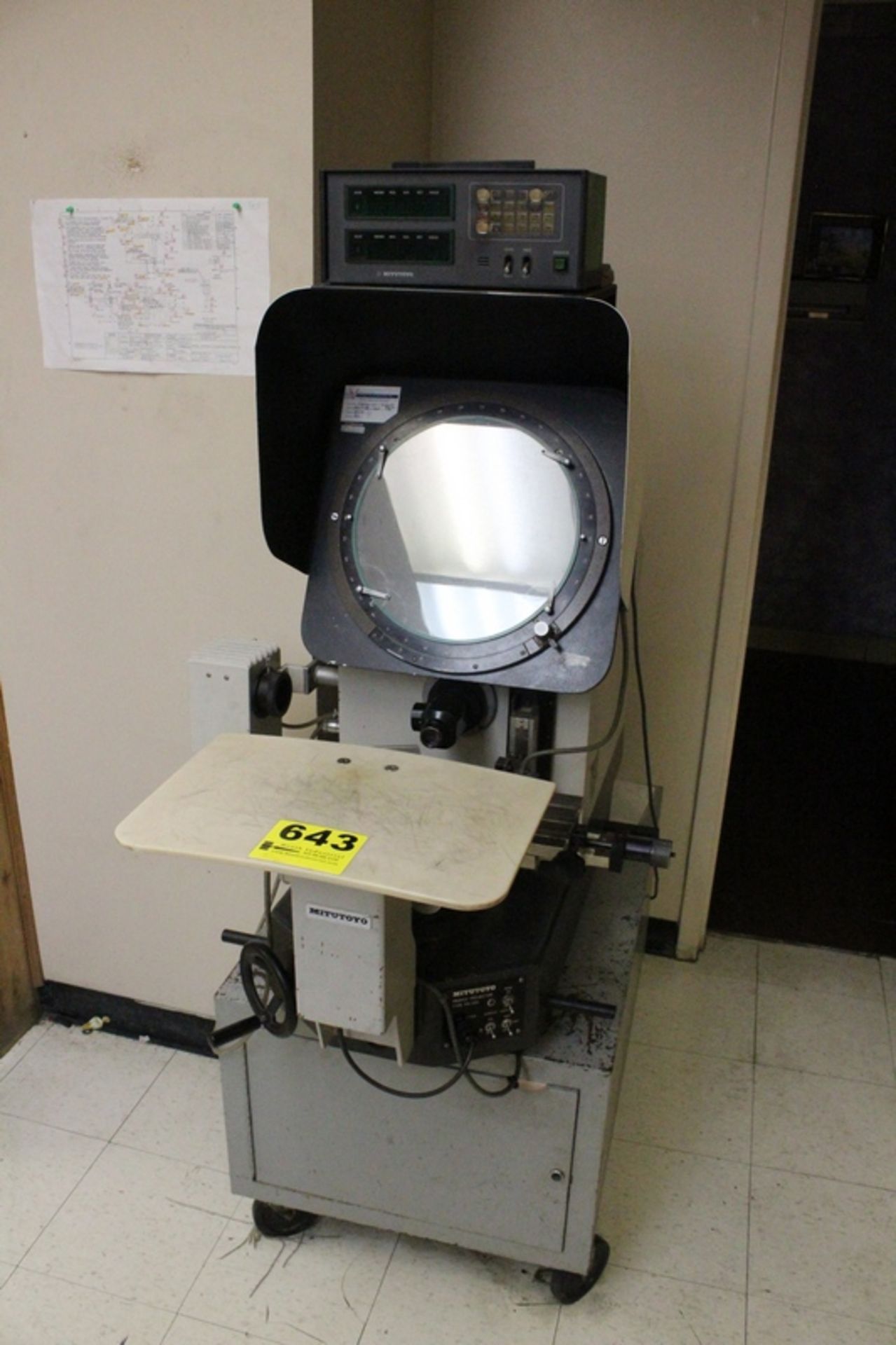 MITUTOYO 13” TYPE PH-350 OPTICAL COMPARATOR, S/N 10664, WITH MITUTOYO 2-AXIS DIGITAL READOUT,