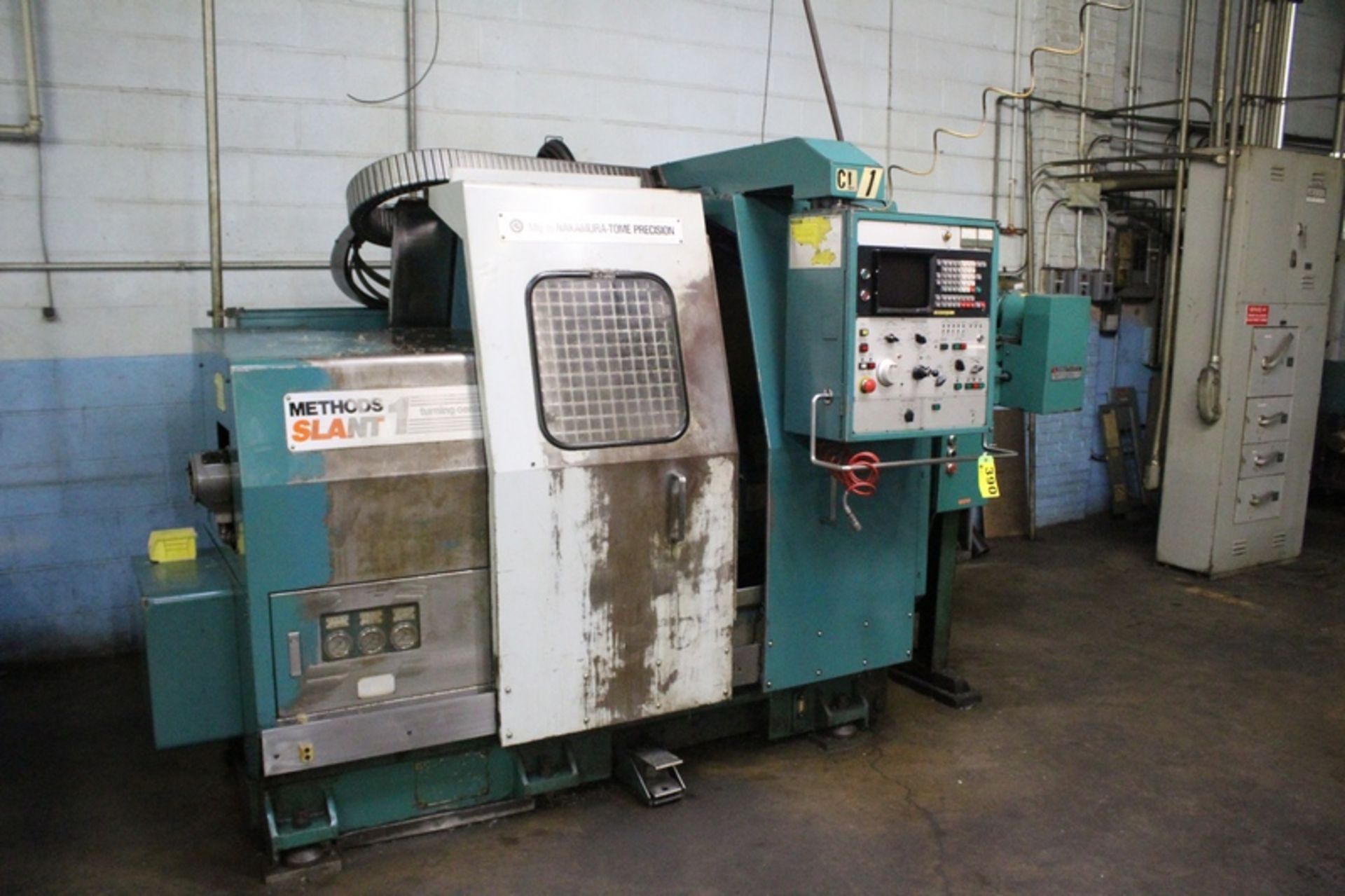 NAKAMURA TOME PRECISION TYPE S-1 CNC TURNING CENTER, S/N 020406, 16” SWING, 16” CENTERS, FANUC
