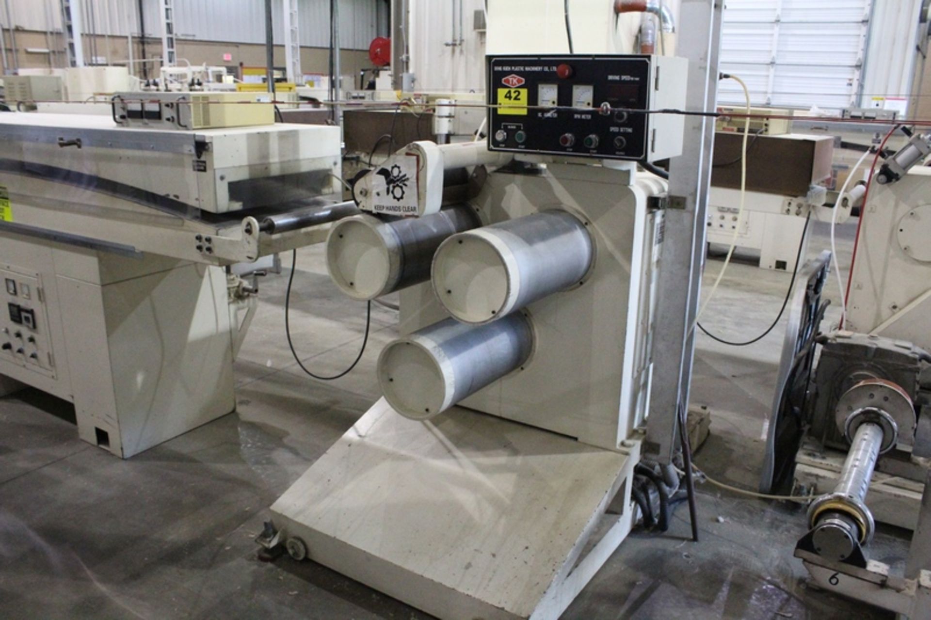 2 - Diing Kuen Model TK-FY30 3 Roll S Roll Stands, s/n 970102 (New 1997), Size 300MML, Digital Conch