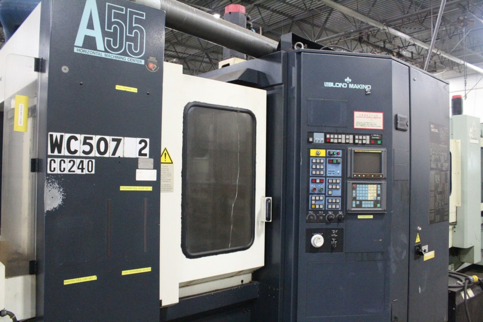 MAKINO MODEL A55 HORIZONTAL MACHINING CENTER, 60-ATC, S/N 491-148; WITH FANUC MODEL 0M CONTROLS; - Image 3 of 5