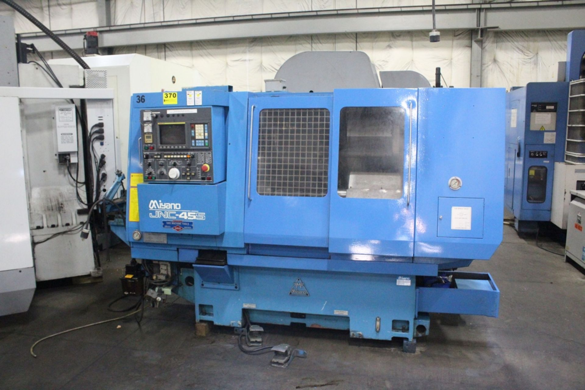 MIYANO MODEL JNC-455 CNC LATHE SUB SPINDLE, LIVE TOOLING, 8" CHUCK, SWING OVER BED: 20-5/16” (