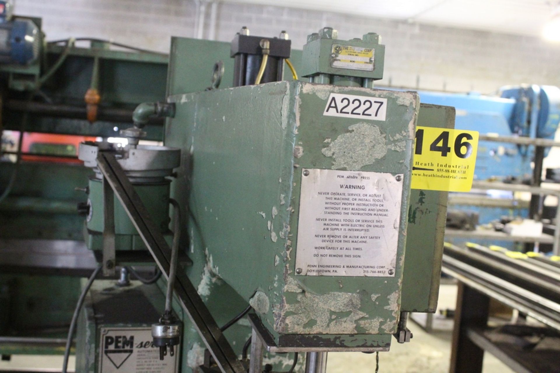 PEM-SERTER 5 TON AUTO PRESS, S/N B3-217, WITH VIBRATORY BOWL FEED - Image 3 of 5