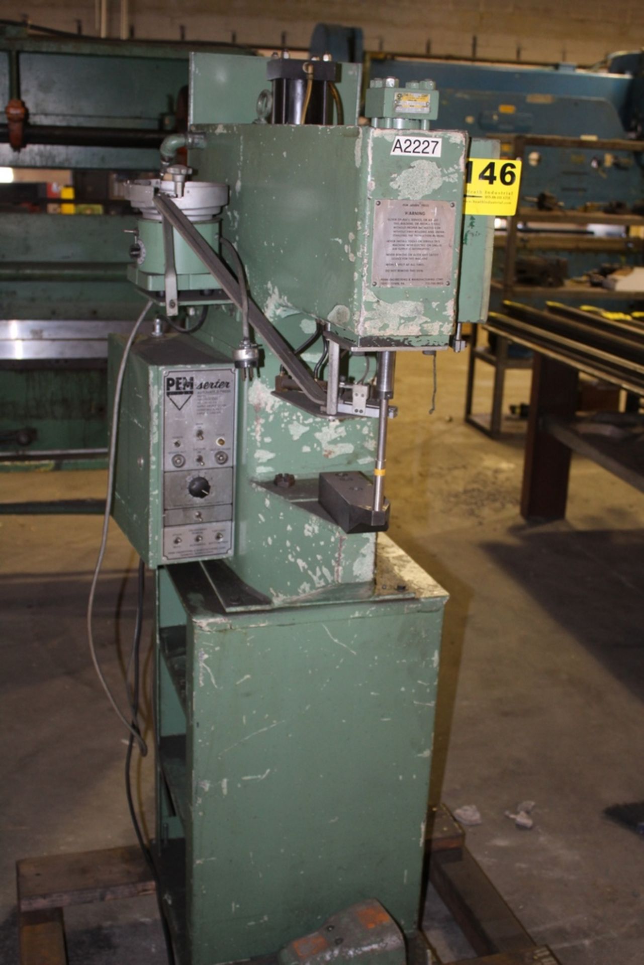 PEM-SERTER 5 TON AUTO PRESS, S/N B3-217, WITH VIBRATORY BOWL FEED