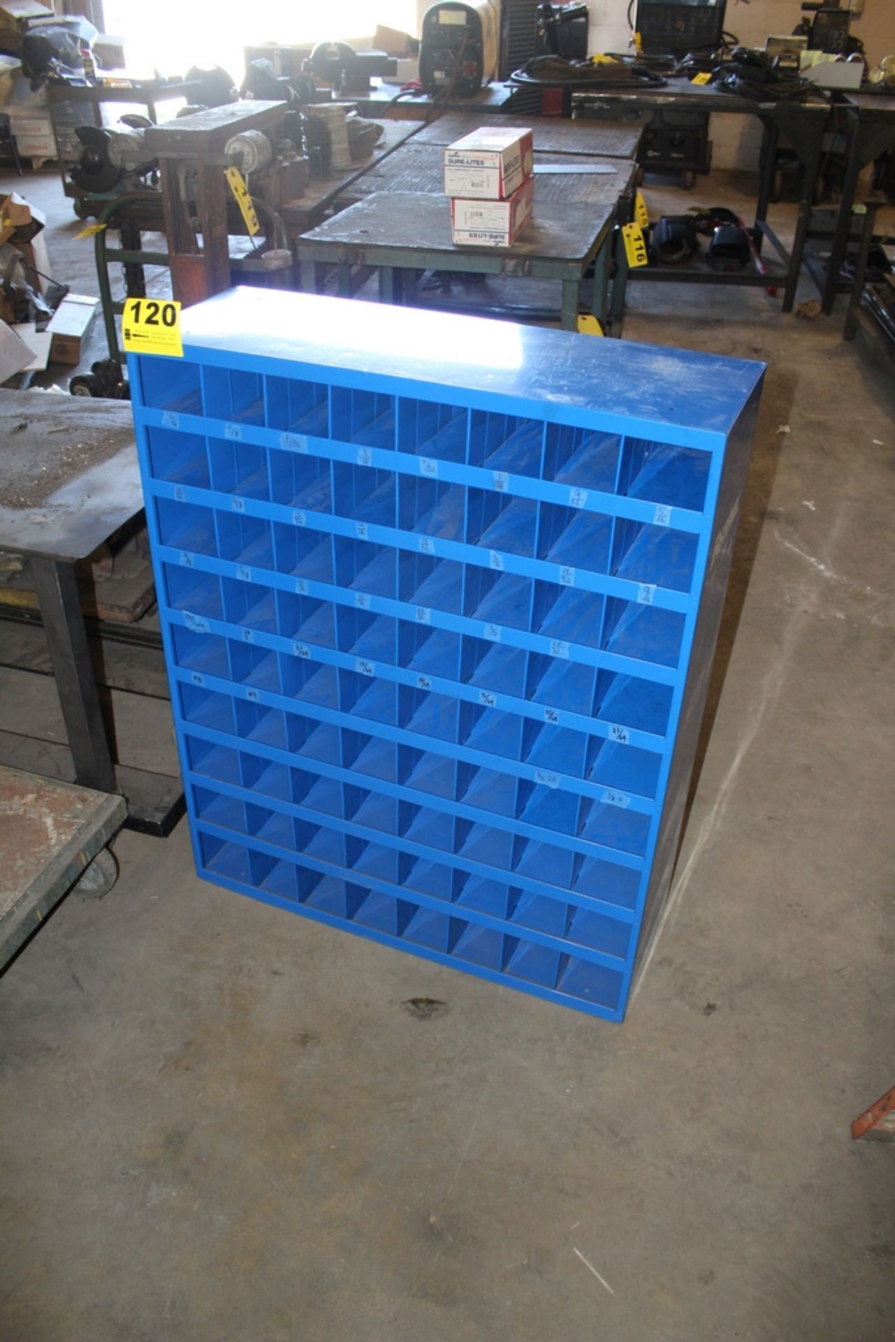 FASTENAL 72 COMPARTMENT CUBBY HOLE HARDWARE CABINET