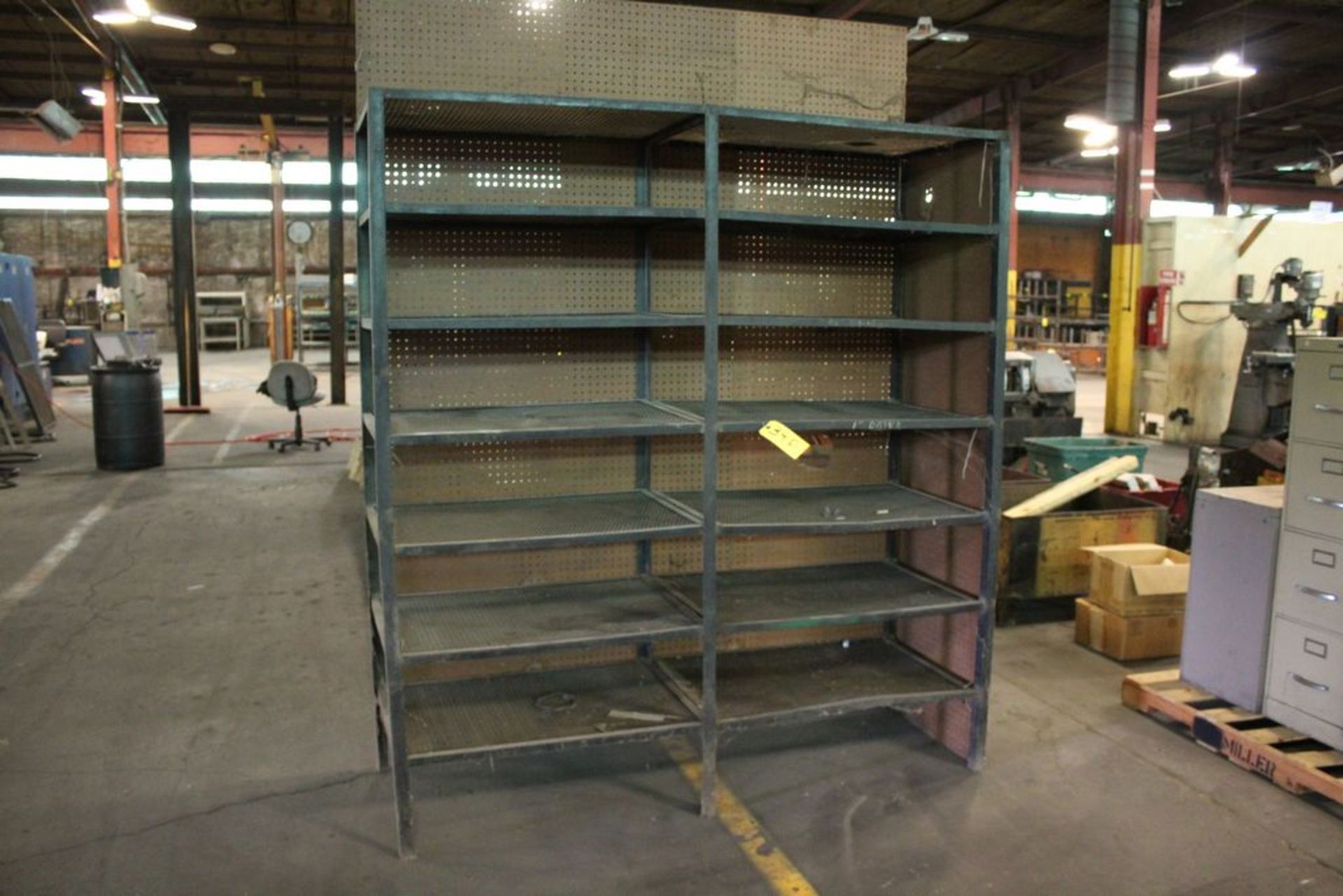 STEEL SHELVING UNIT, 74" X 80" X 25"