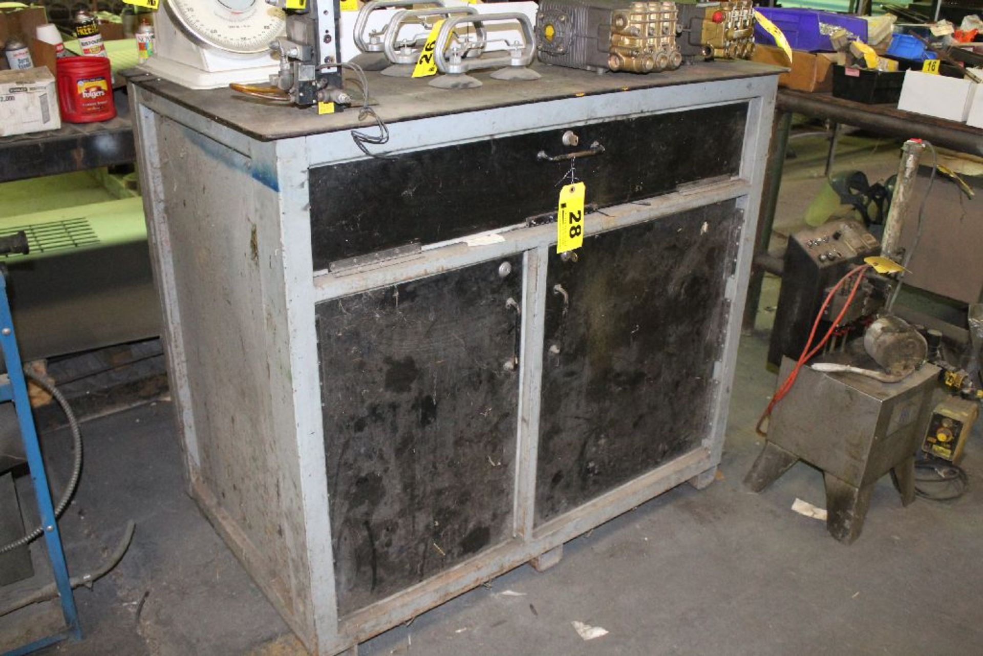 3-DOOR TOOL CABINET WITH STEEL TOP-44" X 50" X 30"