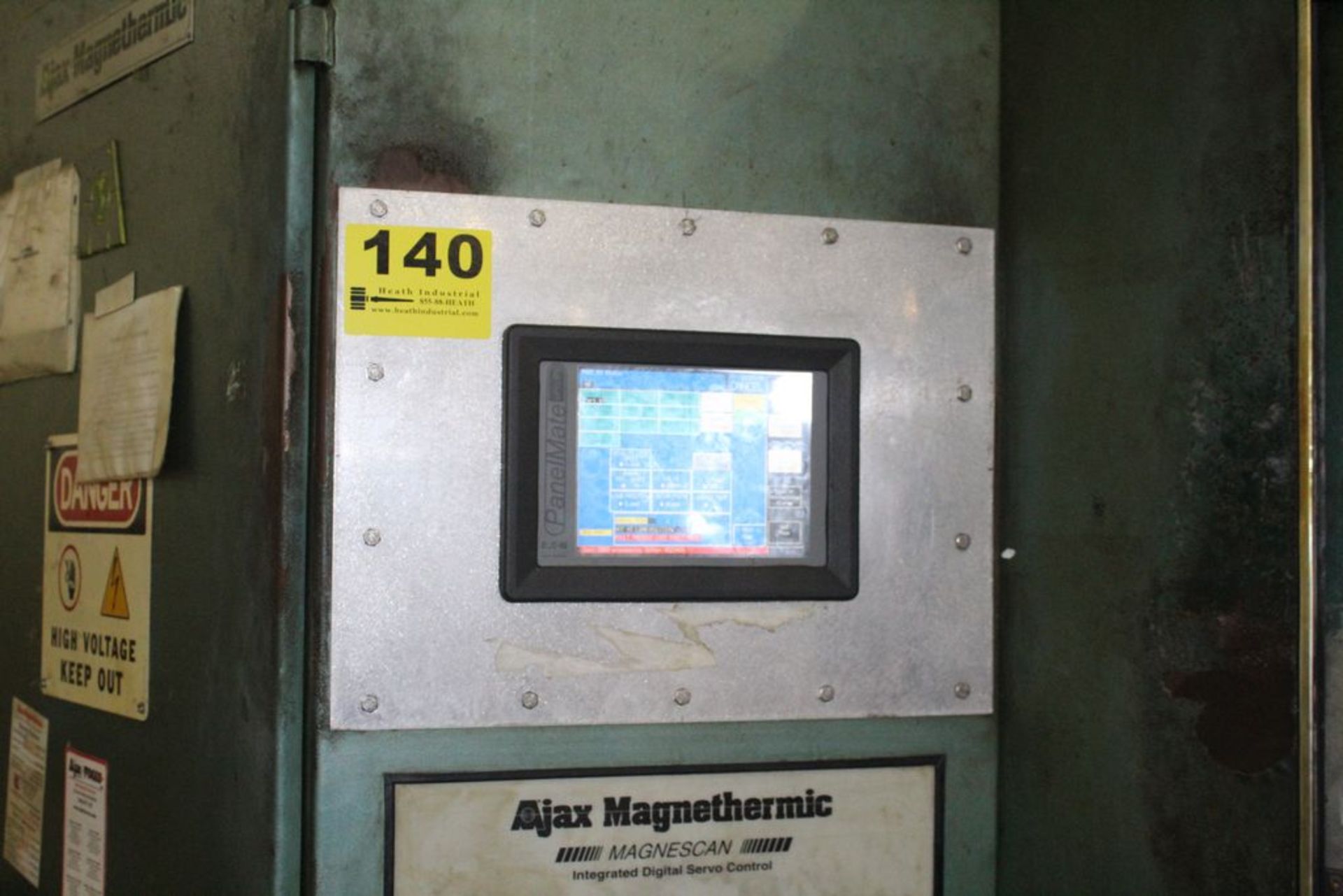 AJAX MAGNATHERMIC 36ö SINGLE SPINDLE VERTICAL SCANNER TYPE SHAFT HARDENING MACHINE, S/N H-2J070-E, - Image 3 of 9