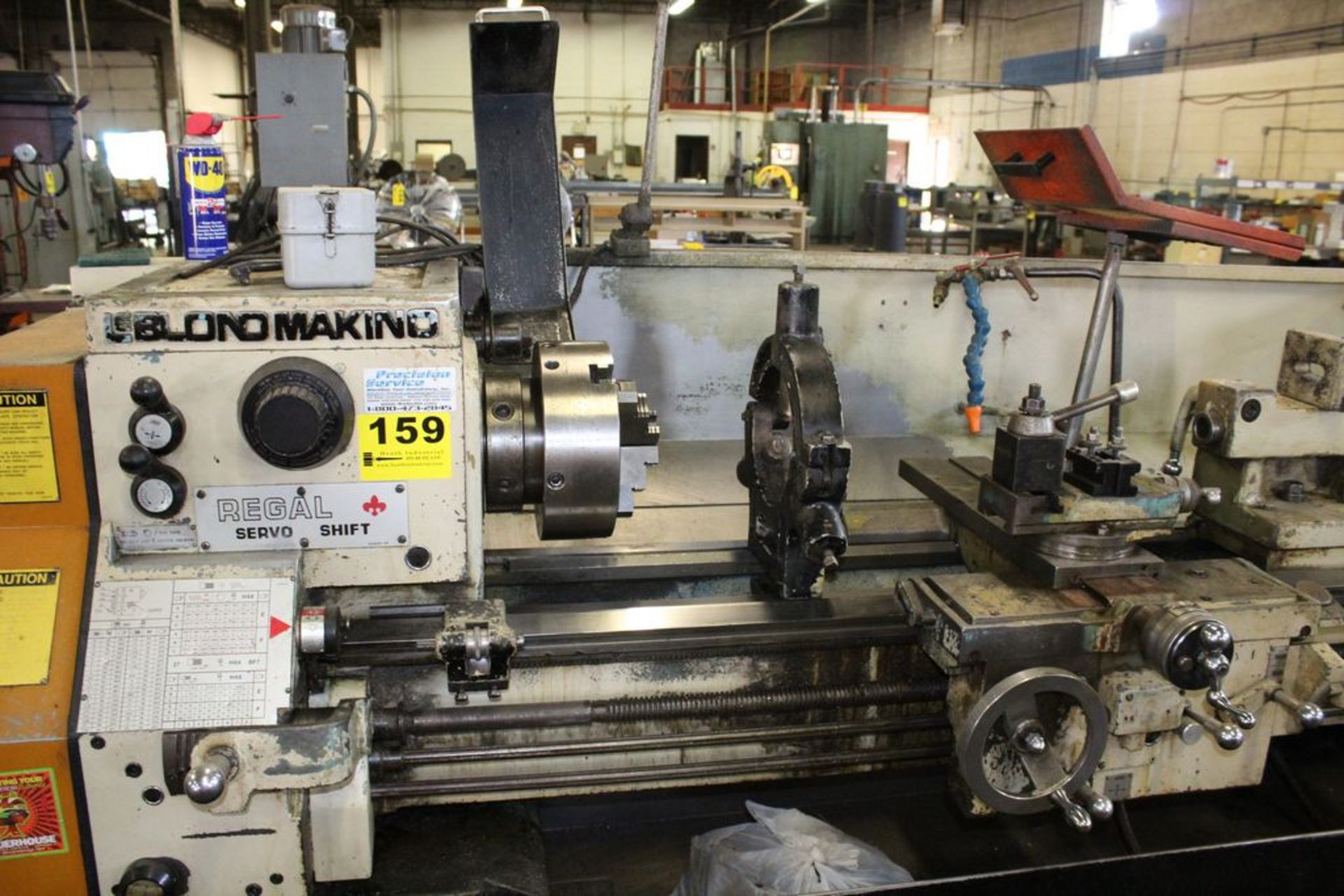 LEBLOND MAKINO 19öX54ö MODEL REGAL TOOL ROOM LATHE, S/N 15C-1111, 1800 SPINDLE RPM, SERVO SHIFT, - Image 3 of 7