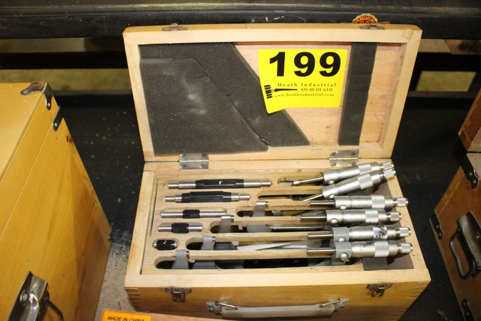 (6) 0 - 6" MICROMETERS WITH 1" TO 5" STANDARDS, IN WOOD CASE
