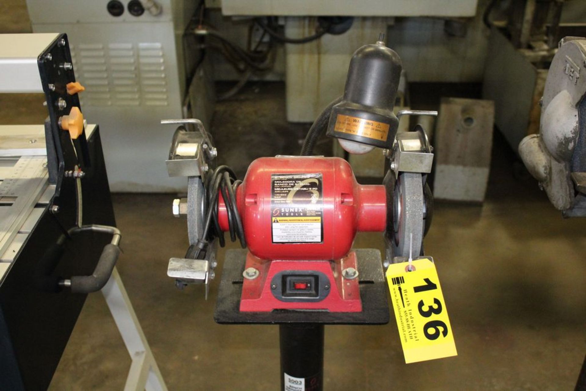 SUNEX TOOLS MODEL 5002A DOUBLE END GRINDER ON PEDESTAL - Image 2 of 2