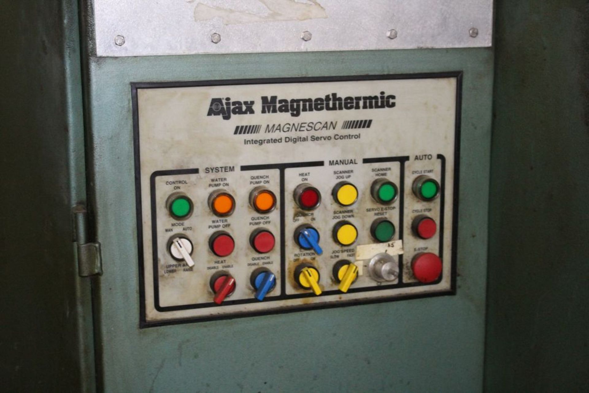 AJAX MAGNATHERMIC 36ö SINGLE SPINDLE VERTICAL SCANNER TYPE SHAFT HARDENING MACHINE, S/N H-2J070-E, - Image 2 of 9