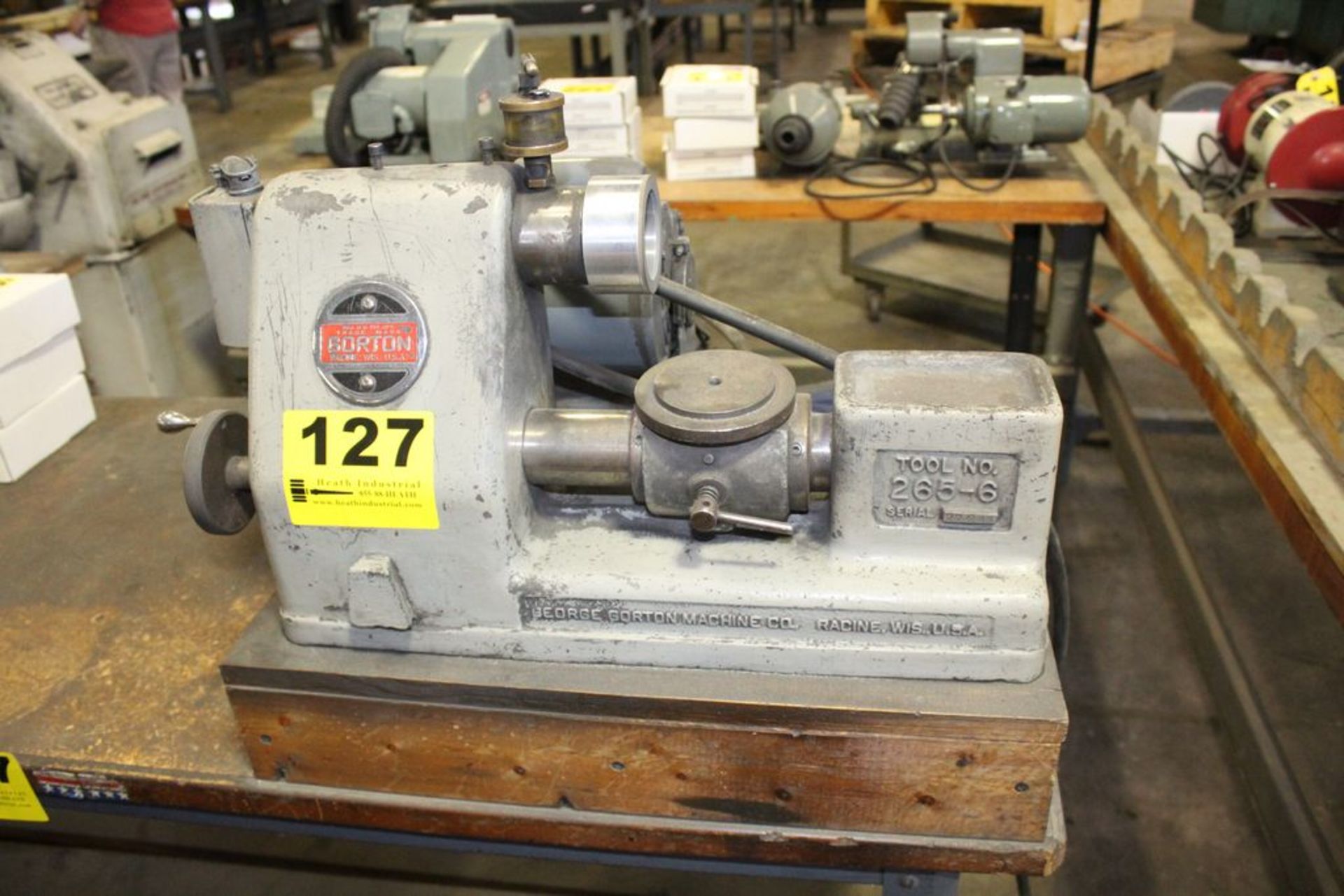 GORTON MODEL 265-6 CUP WHEEL BENCH TOOL GRINDER, S/N 27243