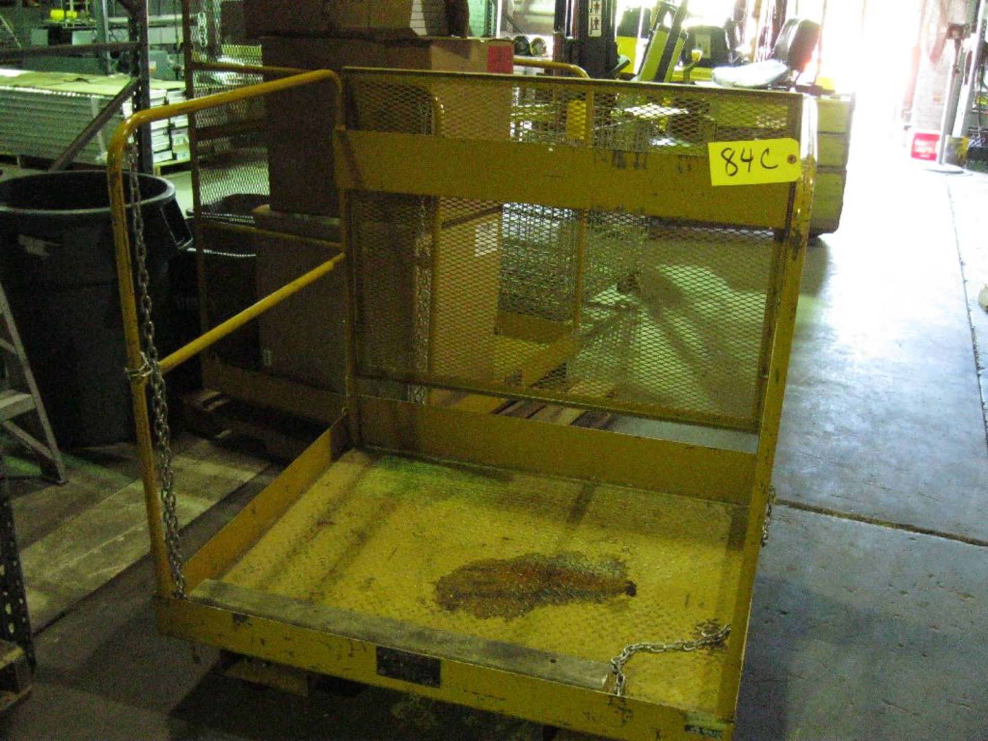 48" X 40" YELLOW SAFETY BASKET ON CASTERS