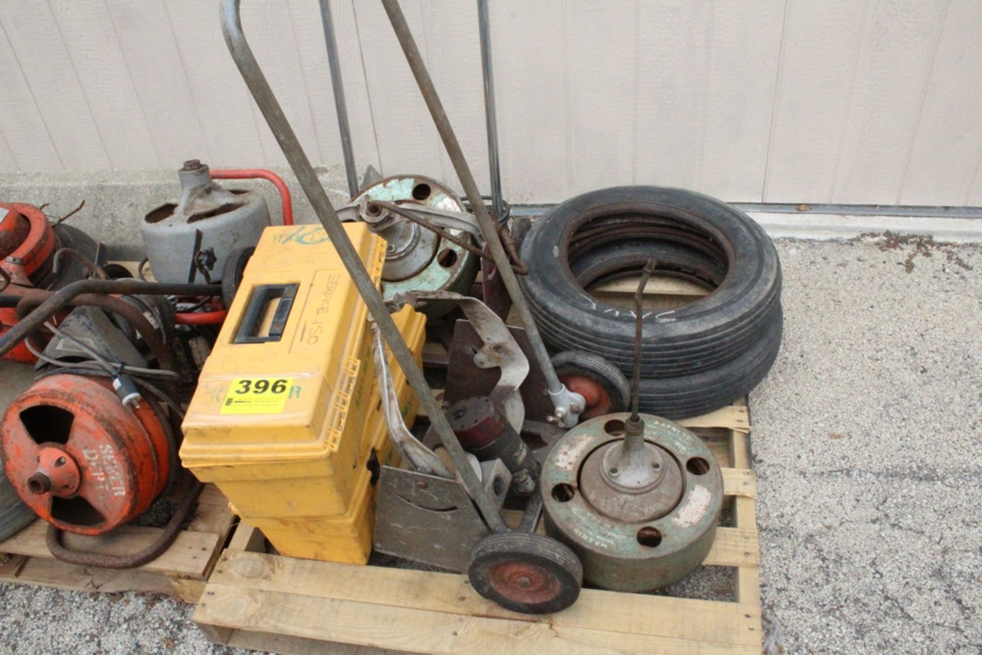 ASSORTED SEWER RODDER & PARTS ON SKID