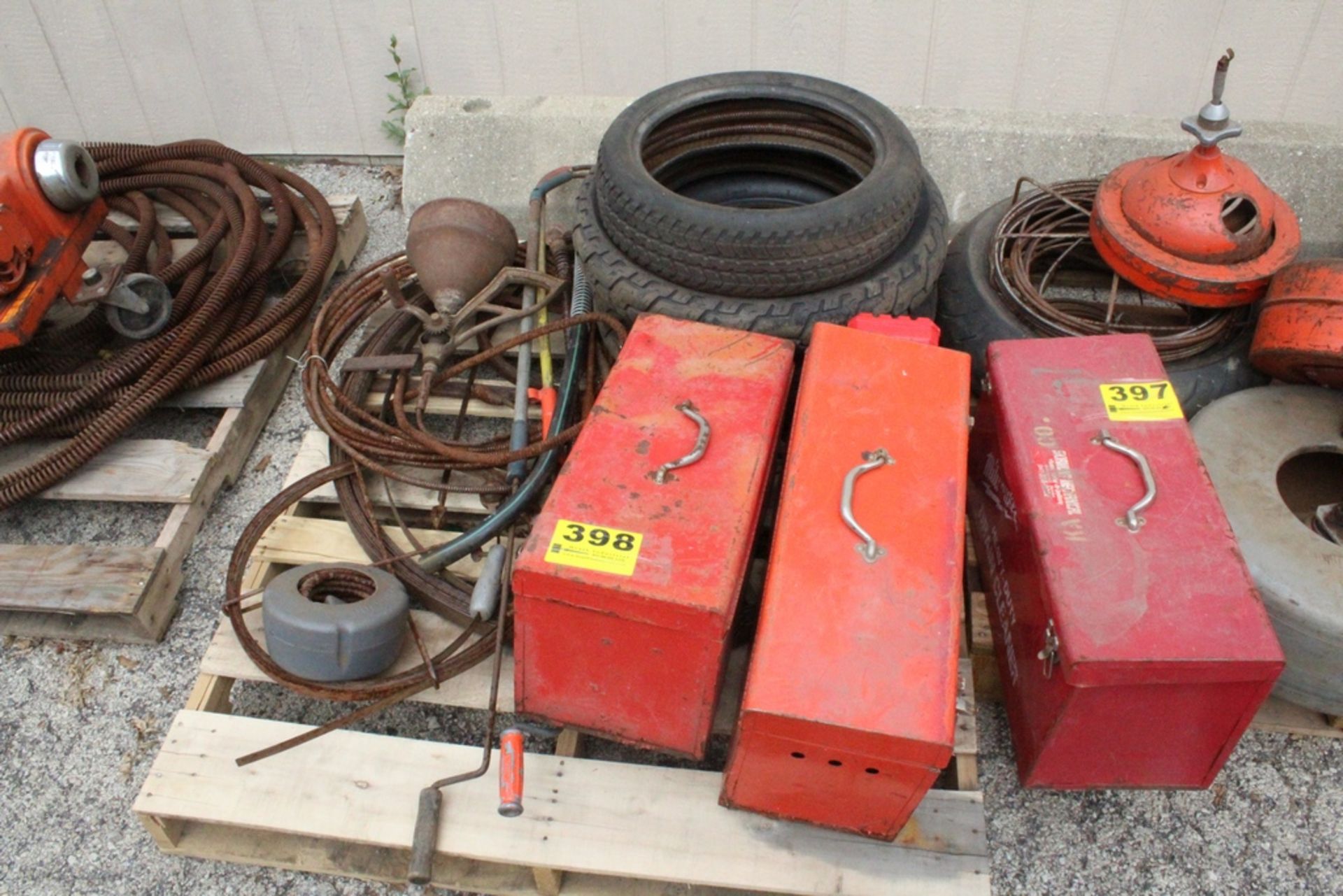 TOOL BOXES & RODDER PARTS ON SKID