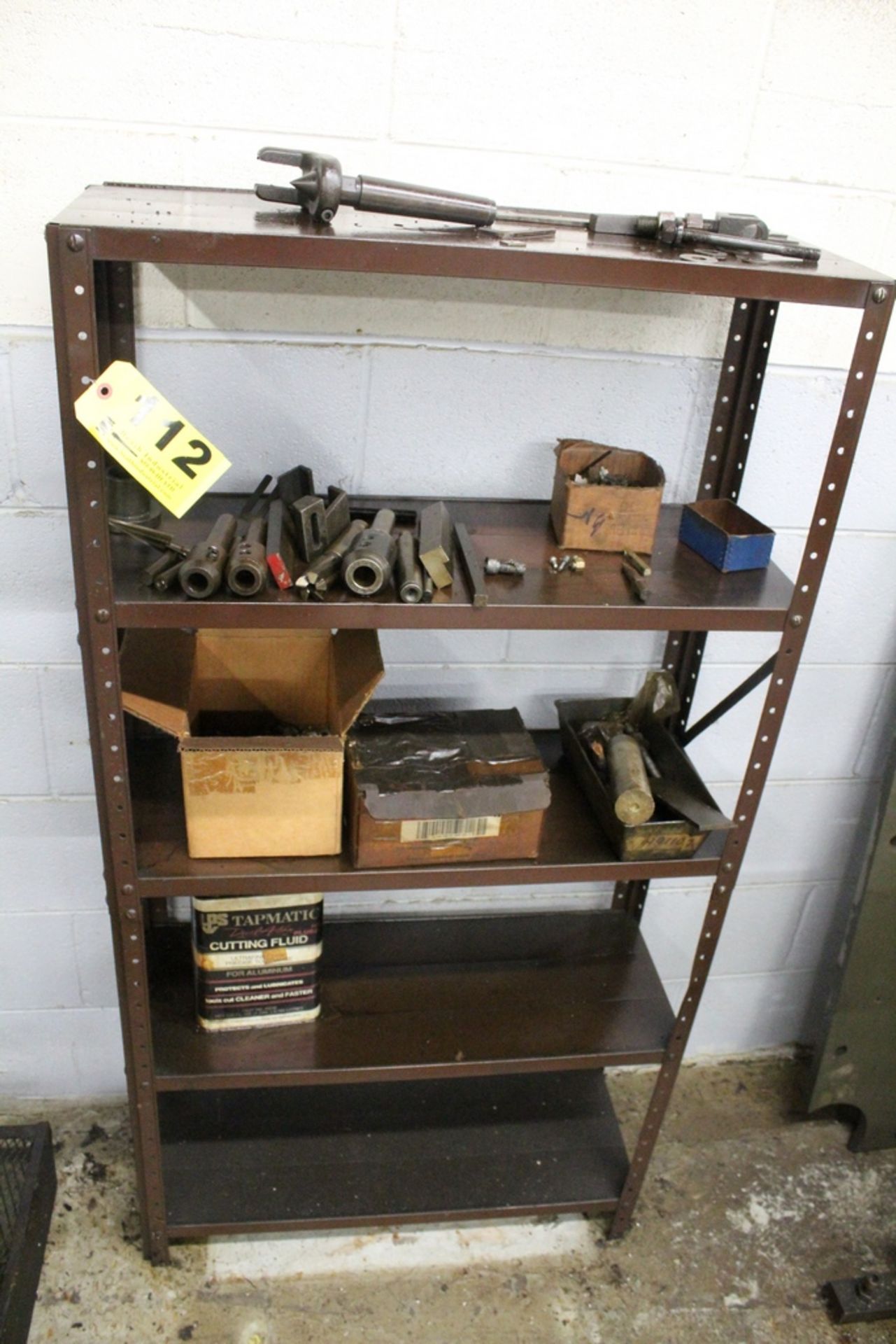 METAL SHELVING UNIT WITH CONTENTS 30" X 11" X 58"
