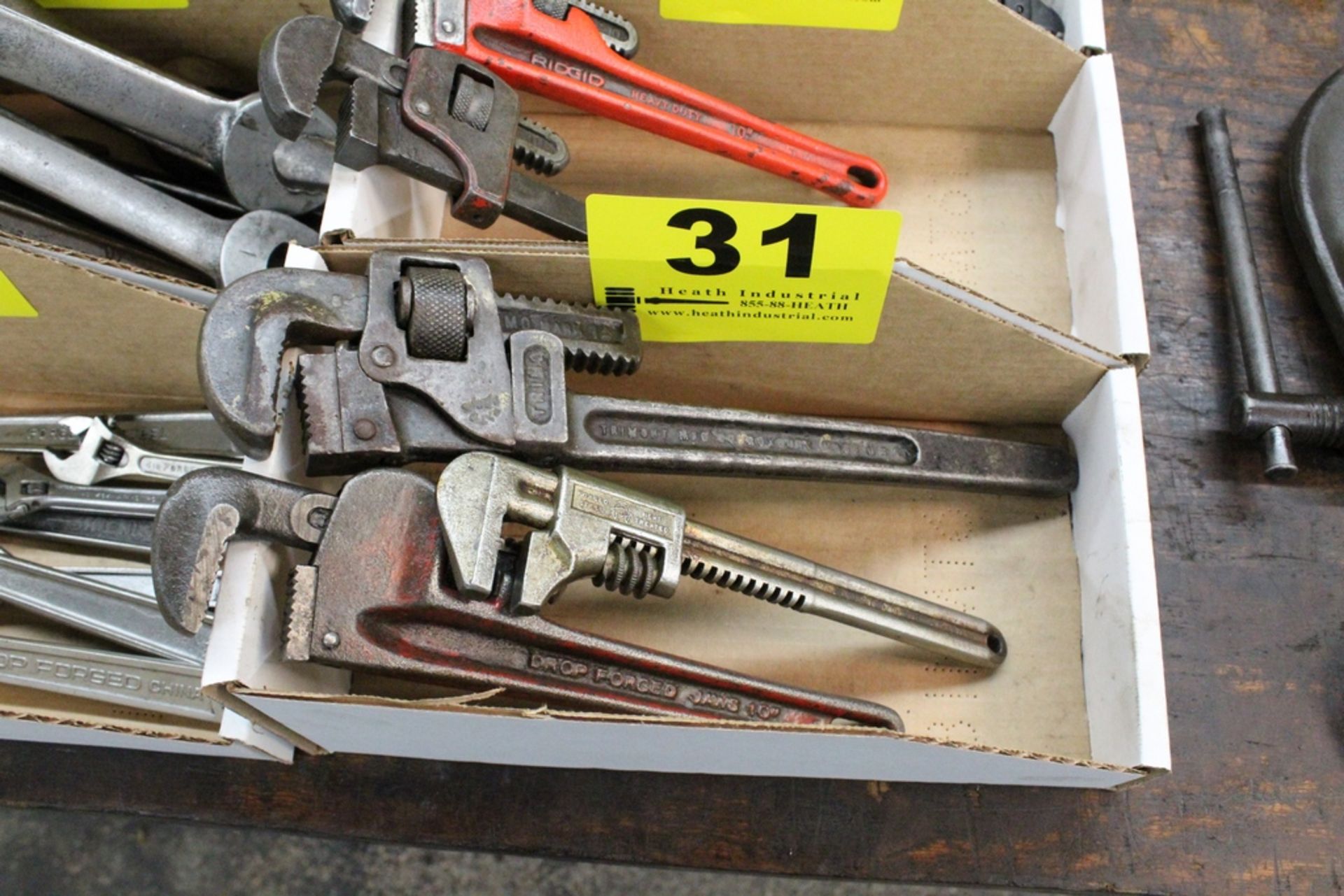 (3) ASSORTED PIPE WRENCHES