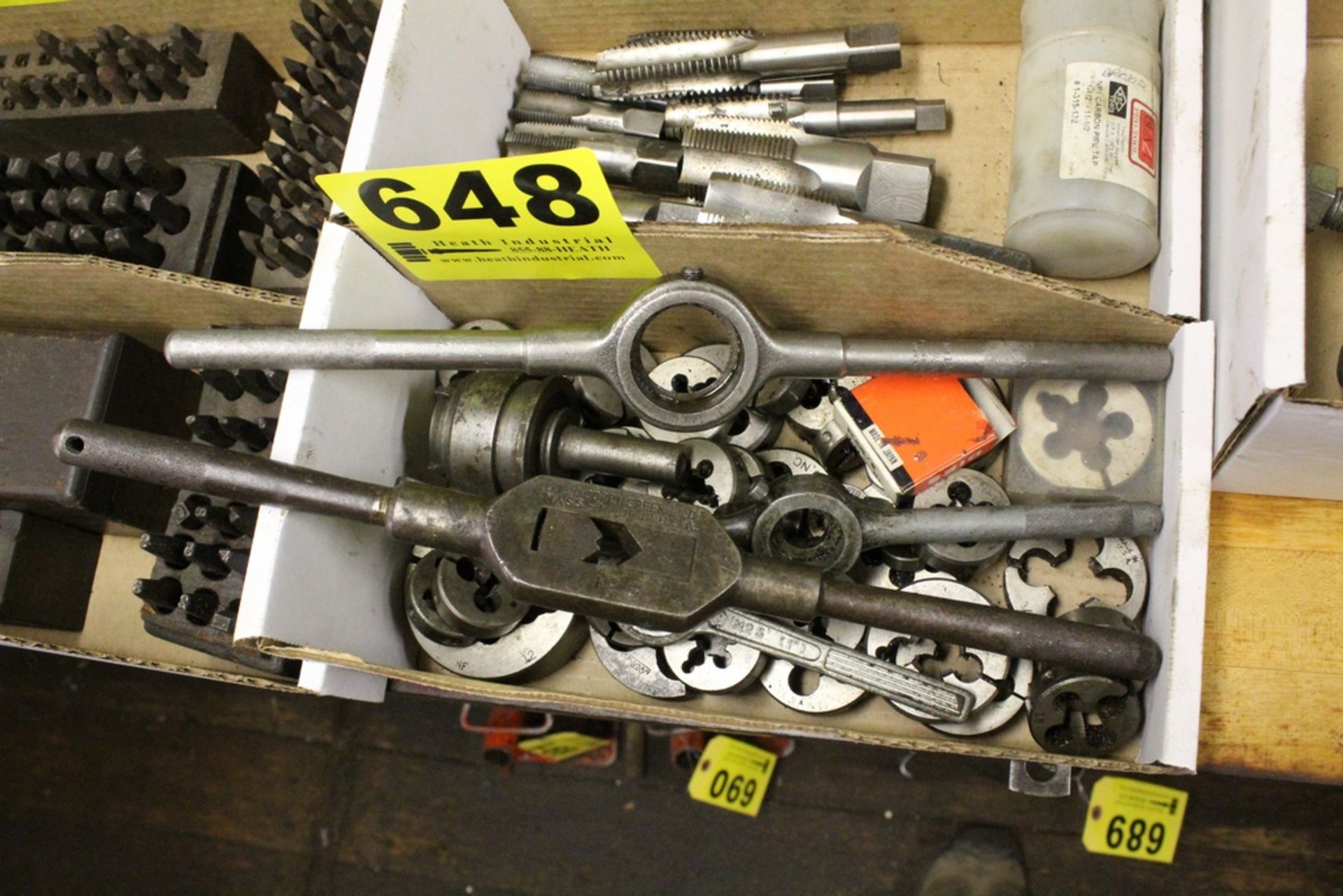 LARGE ASSORTMENT OF DIES AND WRENCHES