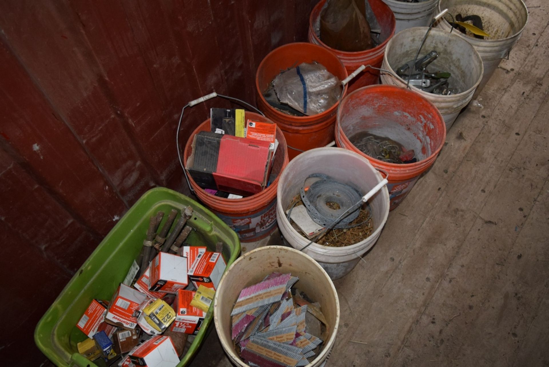 ASSORTED EYE BOLTS, CABLE NUTS, CHAINS, NAILS IN 10 BUCKETS - Image 2 of 2