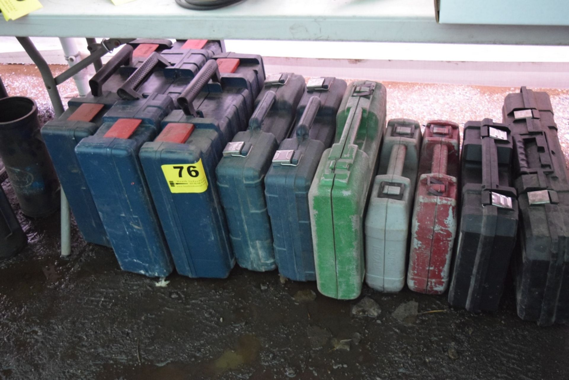 LARGE QUANTITY ASSORTED EMPTY PLASTIC TOOL CASES