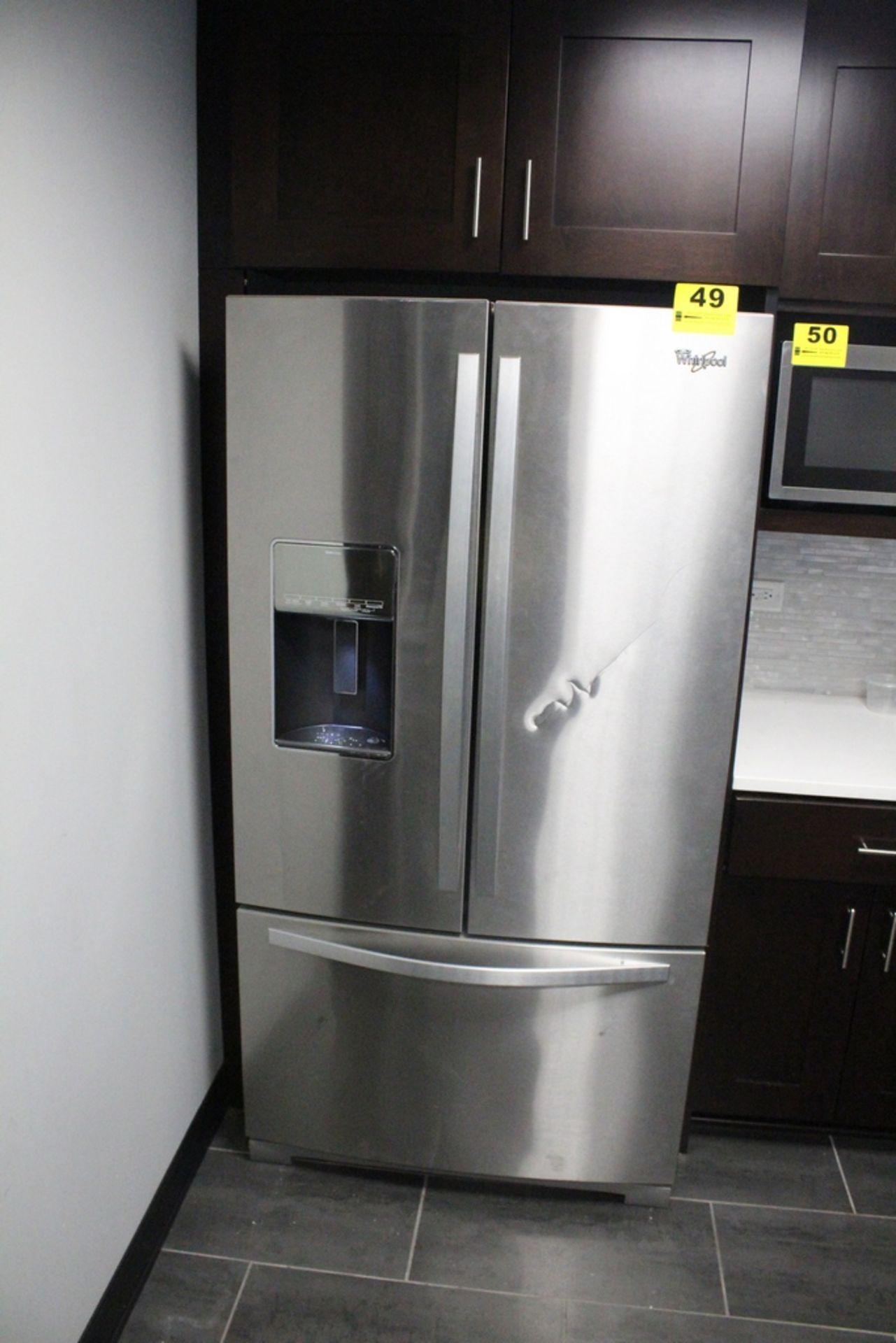 WHIRLPOOL STAINLESS FRENCH DOOR REFRIGERATOR, MODEL W10307054A, 29 CU. FT.