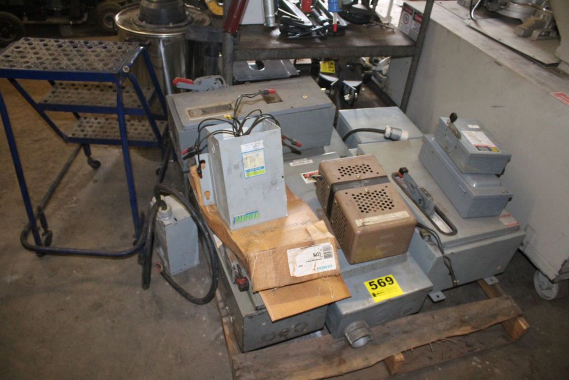 LARGE ASSORTMENT OF ELECTRICAL SHUTOFF BOXES ON SKID
