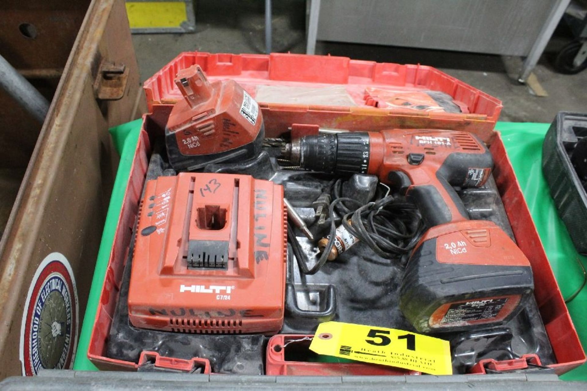 HILTI MODEL SFH-181A CORDLESS DRILL WITH (2) BATTERIES, CHARGER AND CASE