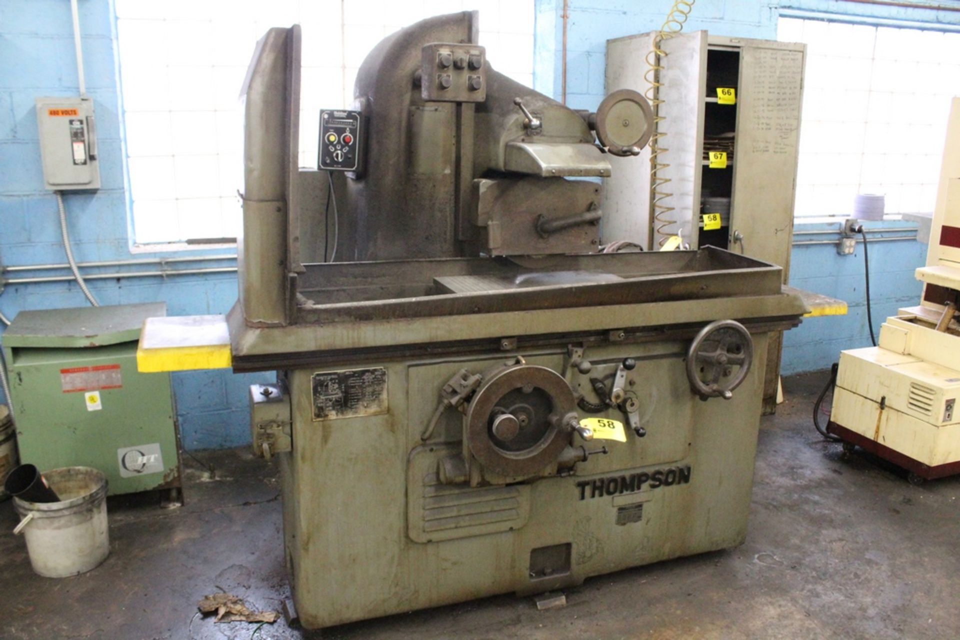 THOMPSON 12”X24” HYDRAULIC SURFACE GRINDER, S/N B513003, ELECTROMAGNETIC CHUCK WITH HOLDING CHUCK