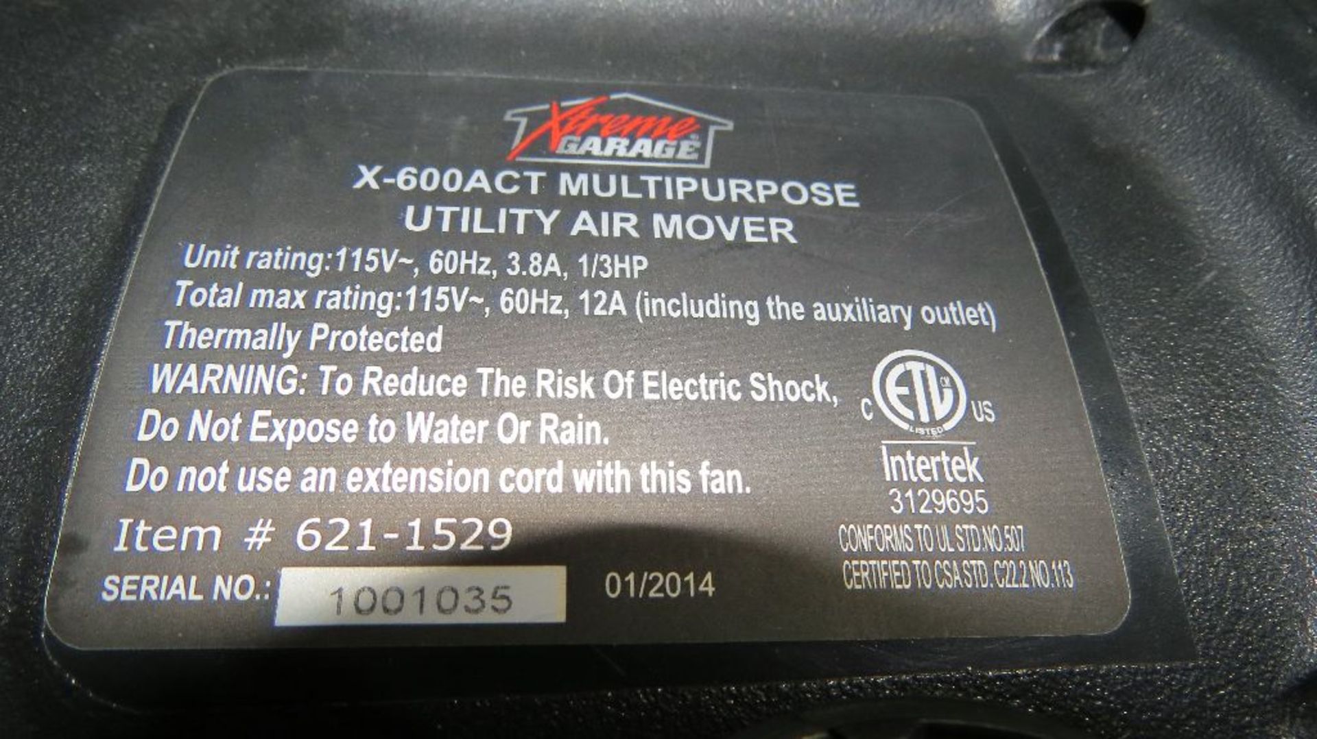 XTREME Garage air mover X-600ACT. - Image 4 of 4