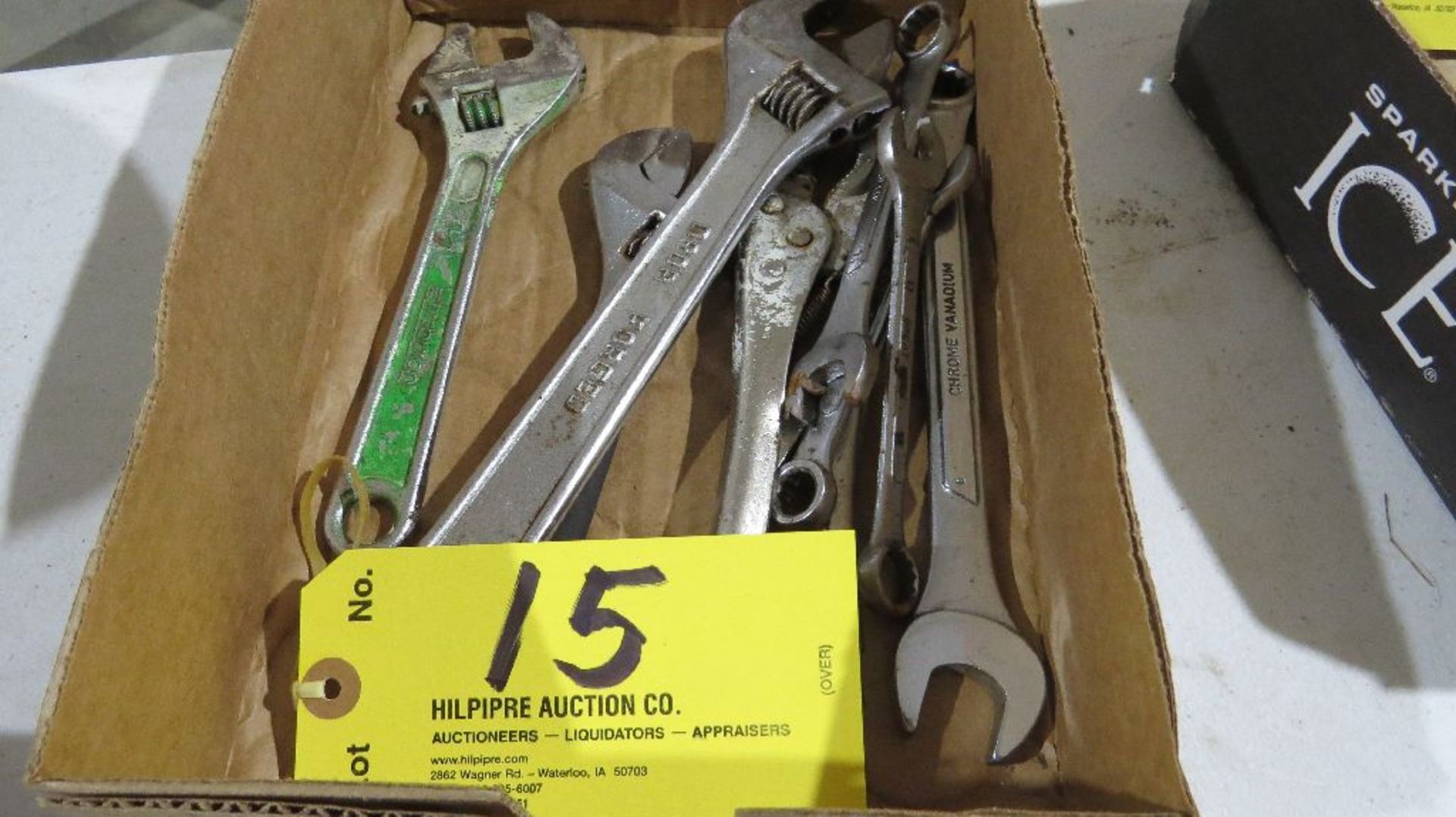 Adustable wrenches, vise grips, wrenches.